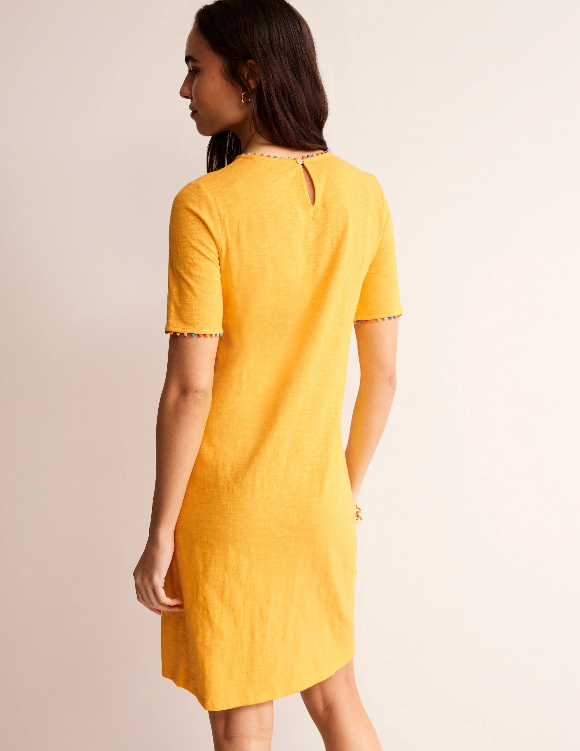 Ali Pom Sleeve Dress-Artisan's Gold - Image 3