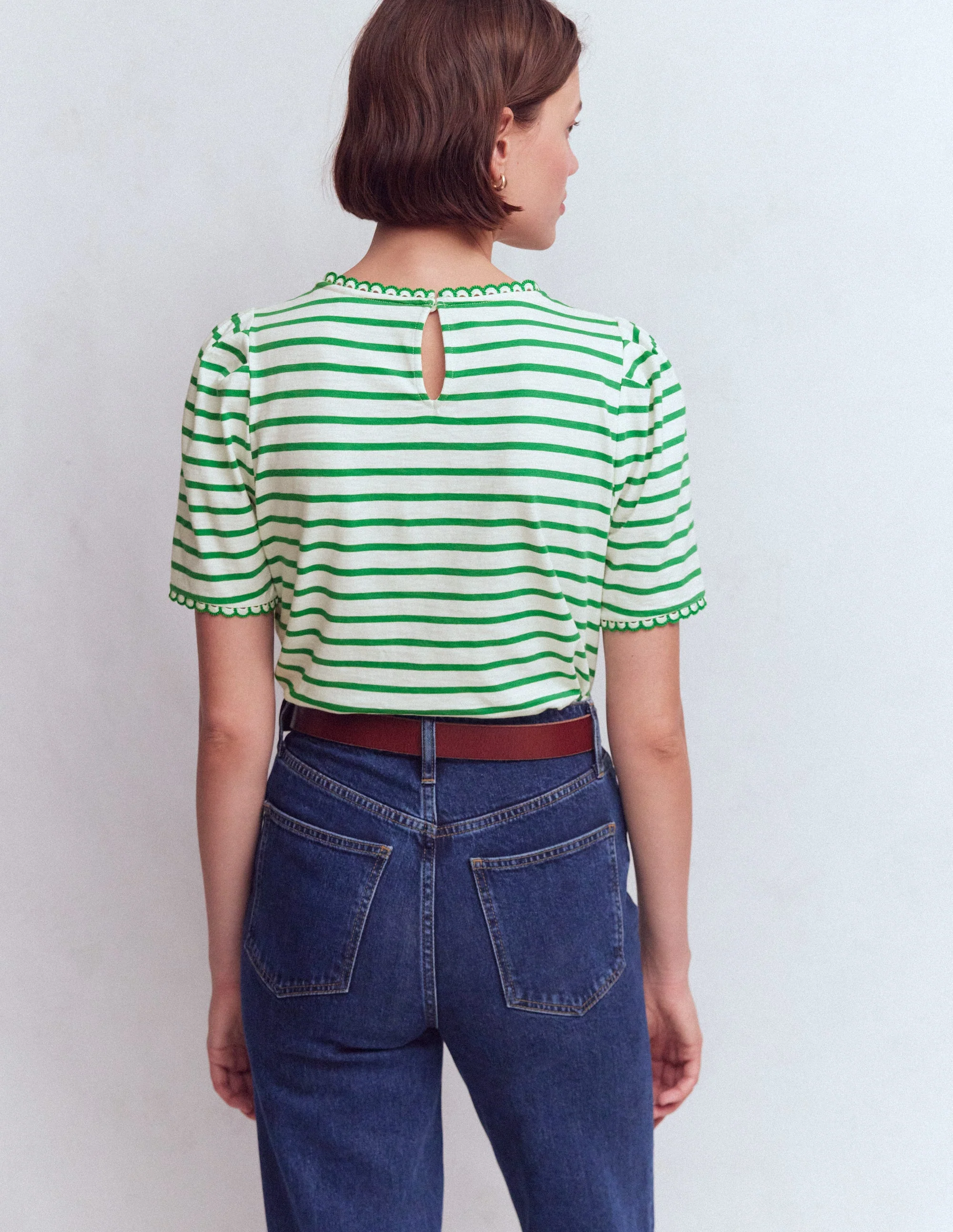 Ali Trim T-shirt-Ivory and Amazon Stripe - Image 3