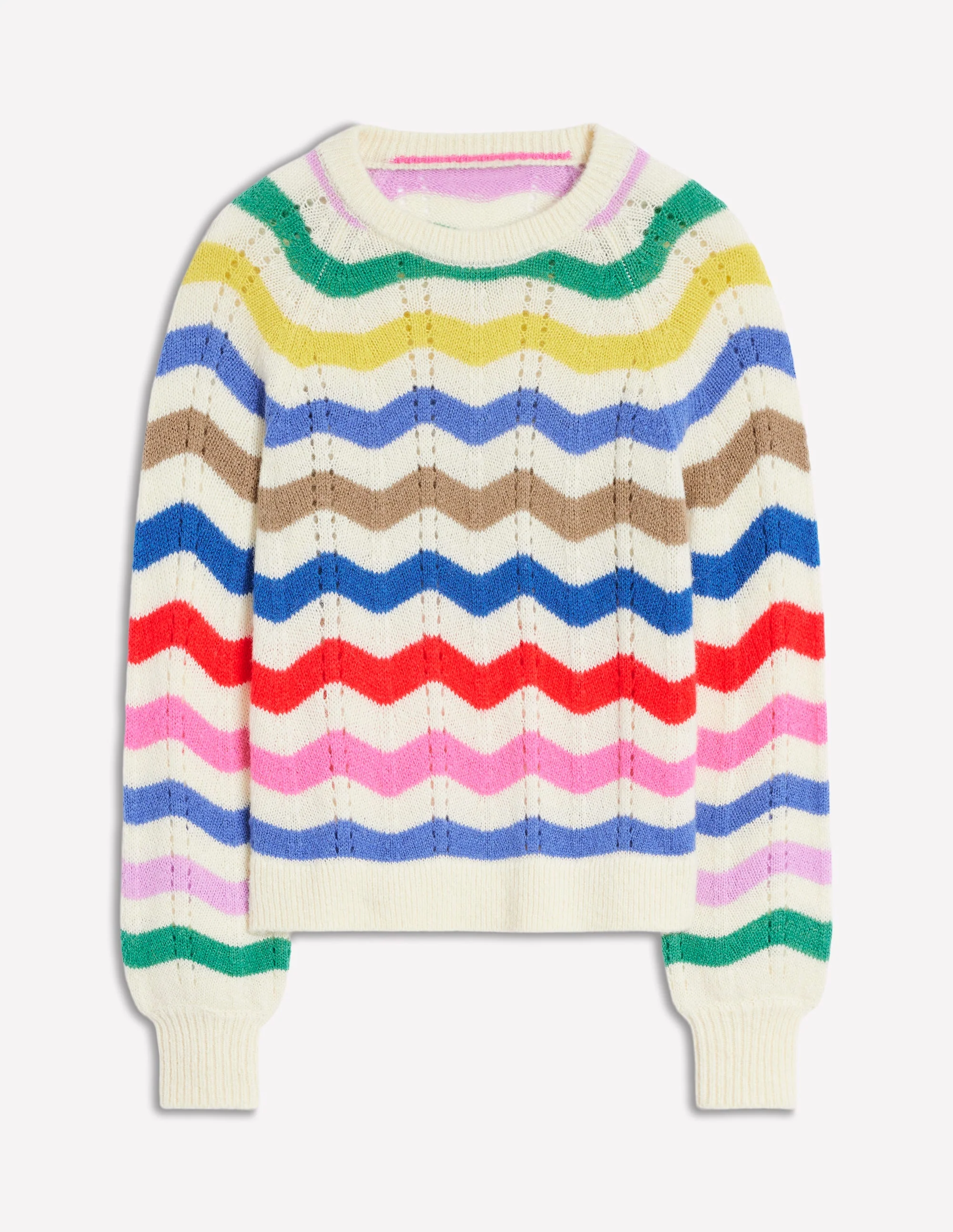 Alice Fluffy Raglan Jumper-Rainbow Wave - Image 9
