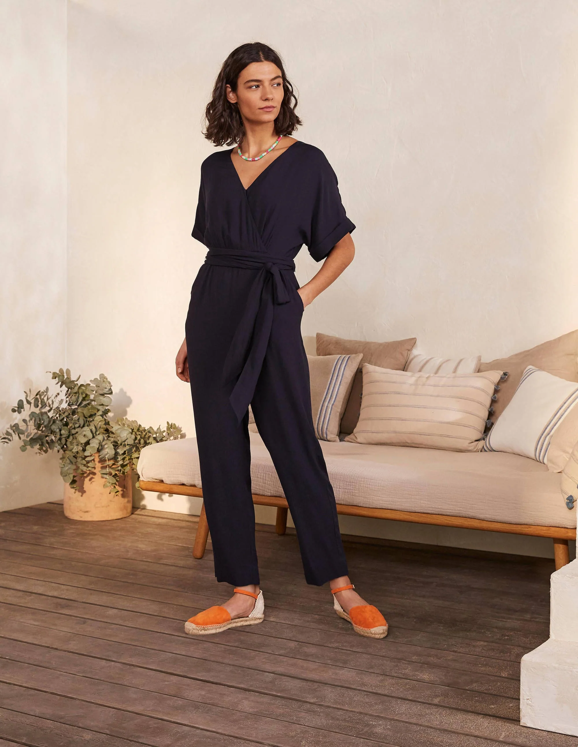 Alice Wrap Jumpsuit-Navy - Image 4