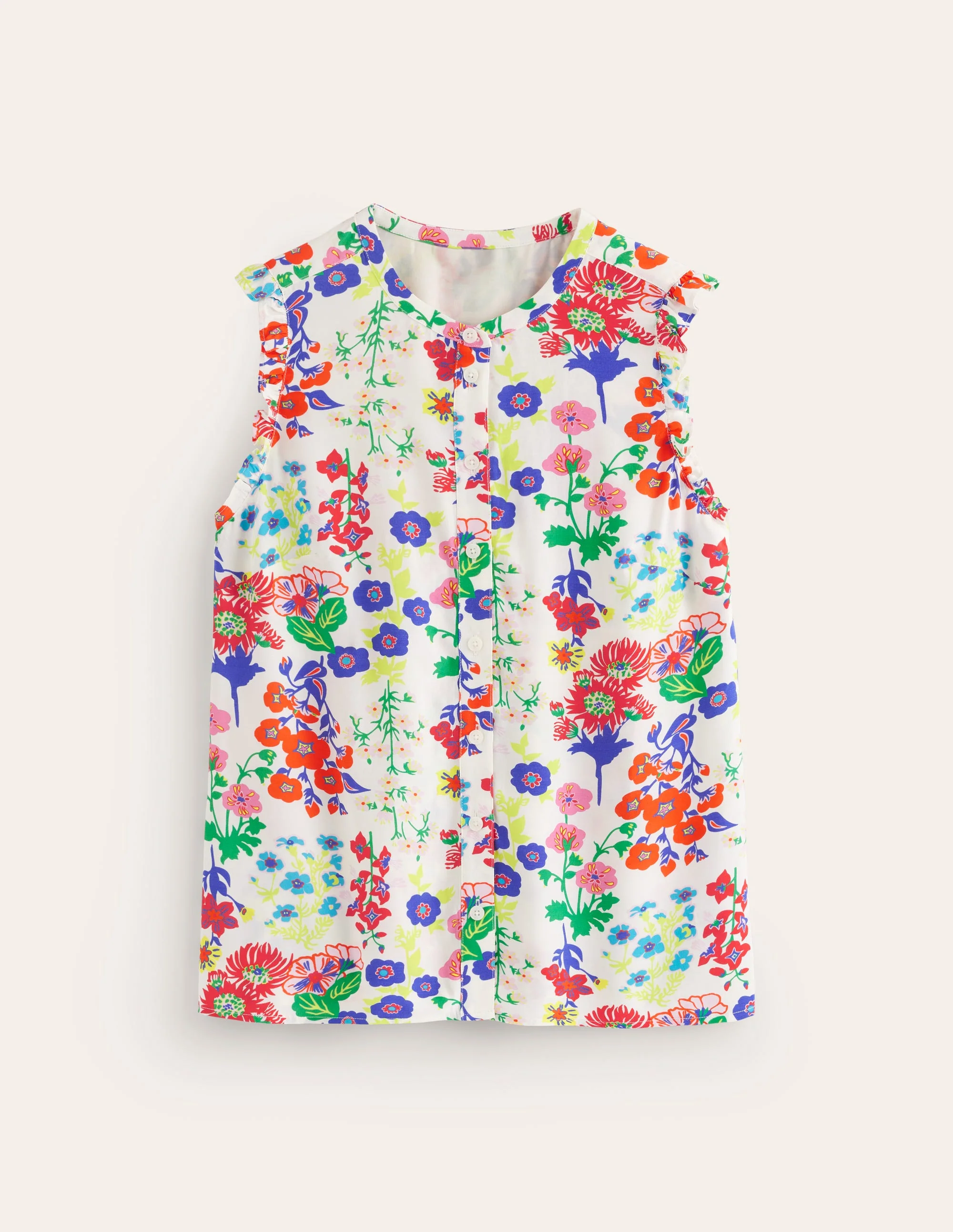 Alicia Button Down Top-Multi, Wildflower Cluster - Image 5