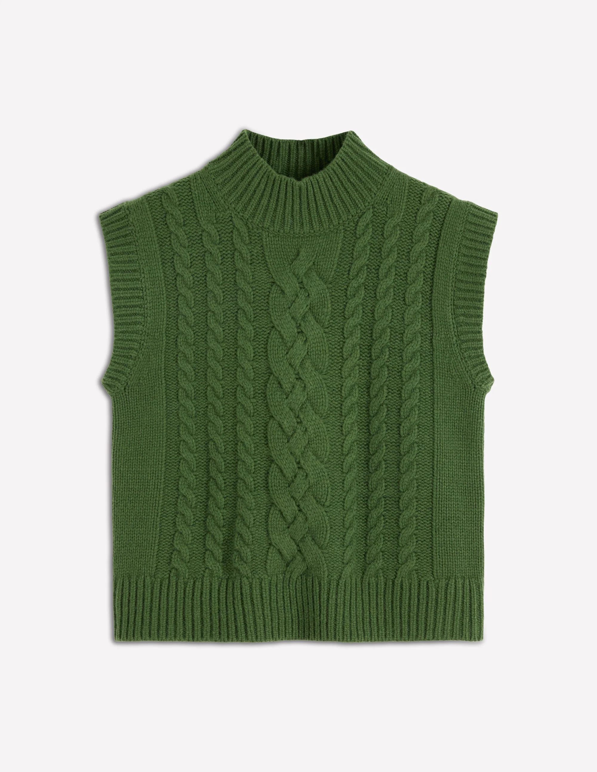 Amara Merino Cable Vest-Green Fir - Image 7