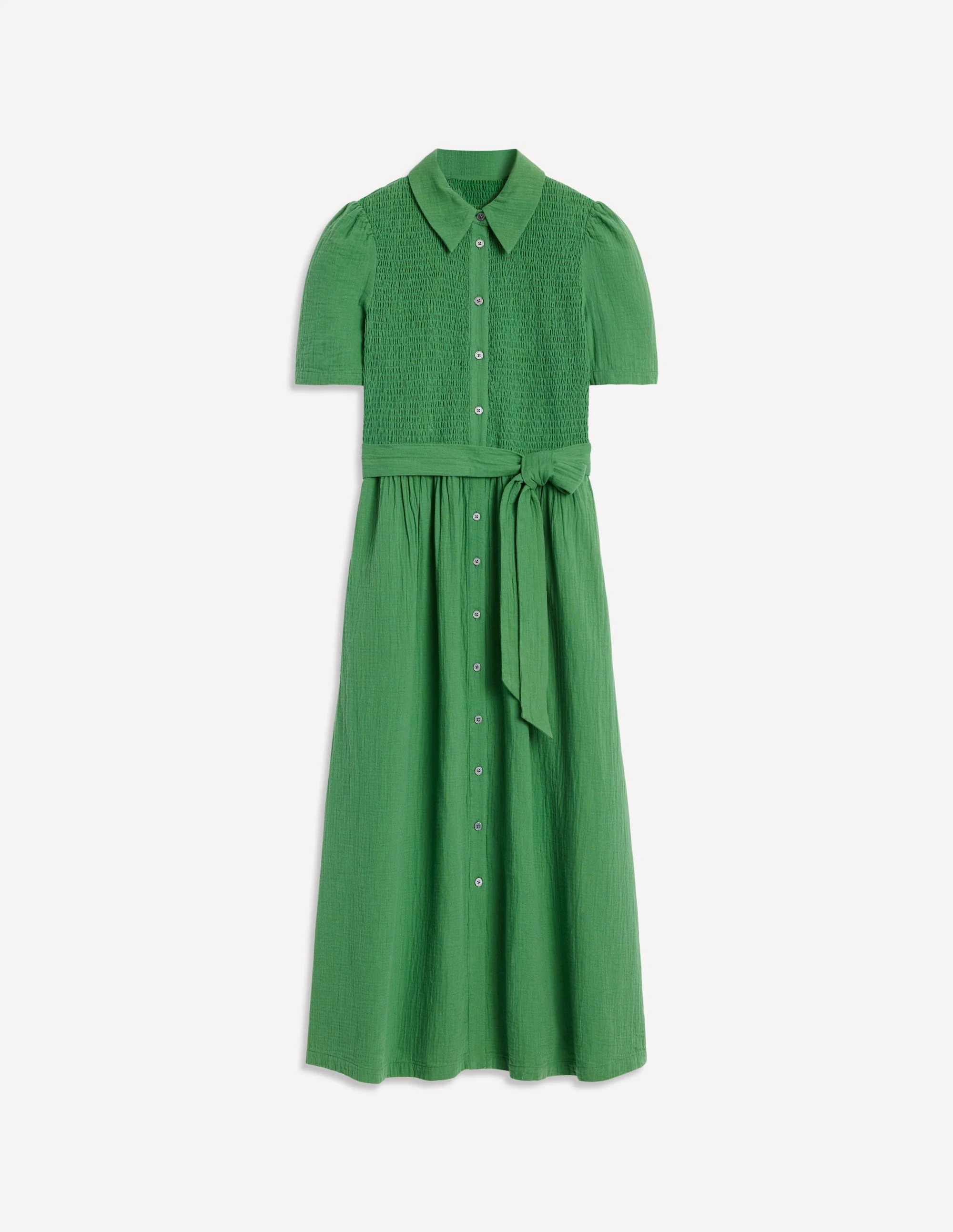 Amber Double Cloth Midi Dress-Paradise Green - Image 6