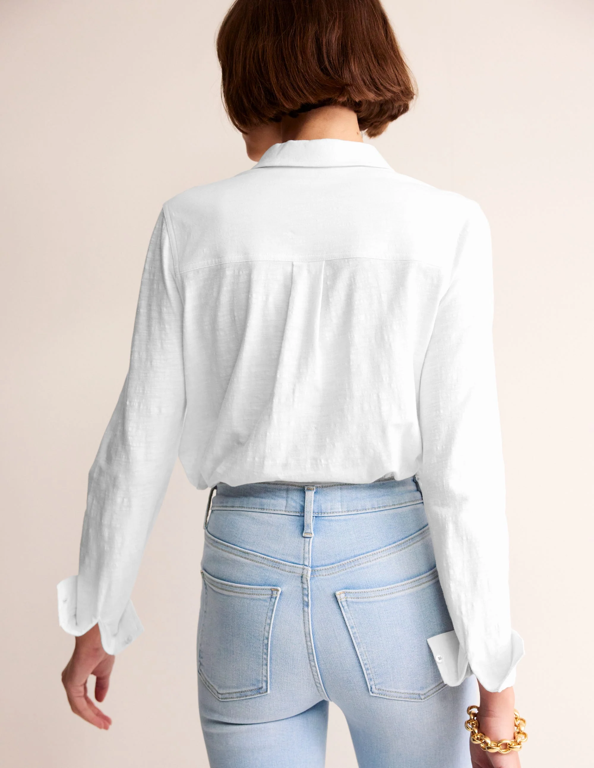 Amelia Jersey Shirt-White - Image 3
