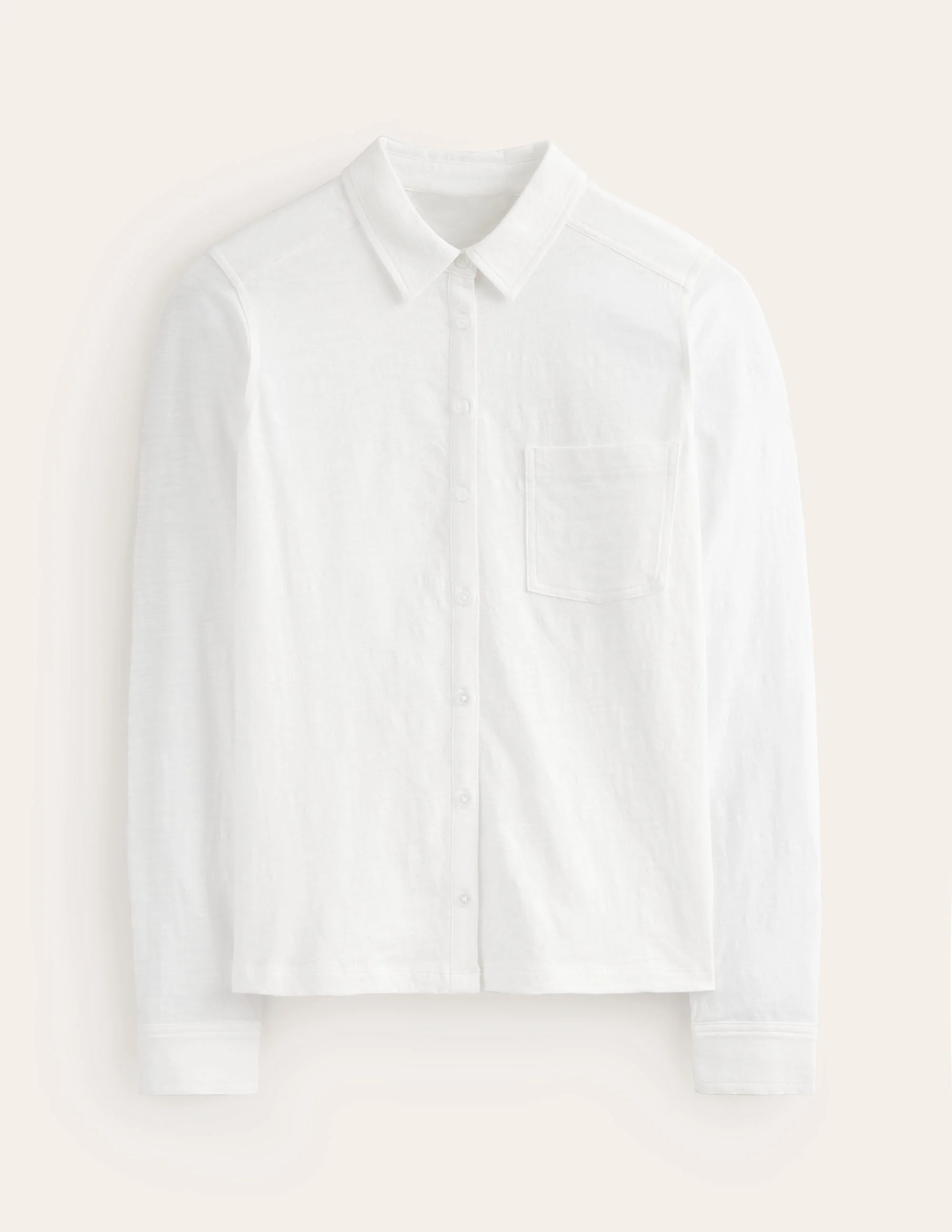 Amelia Jersey Shirt-White - Image 5