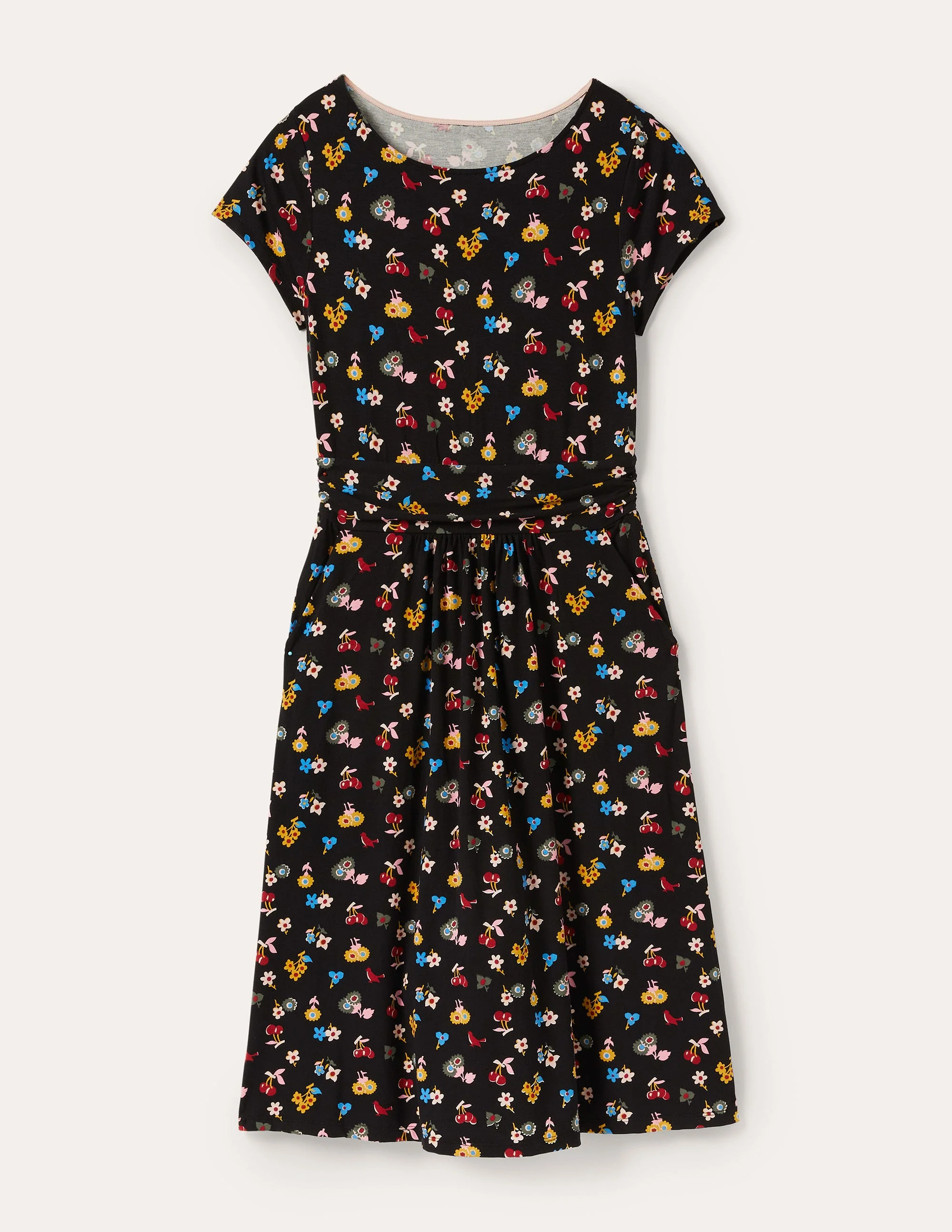 Amelie Jersey Dress-Black, Woodland Bud - Image 5