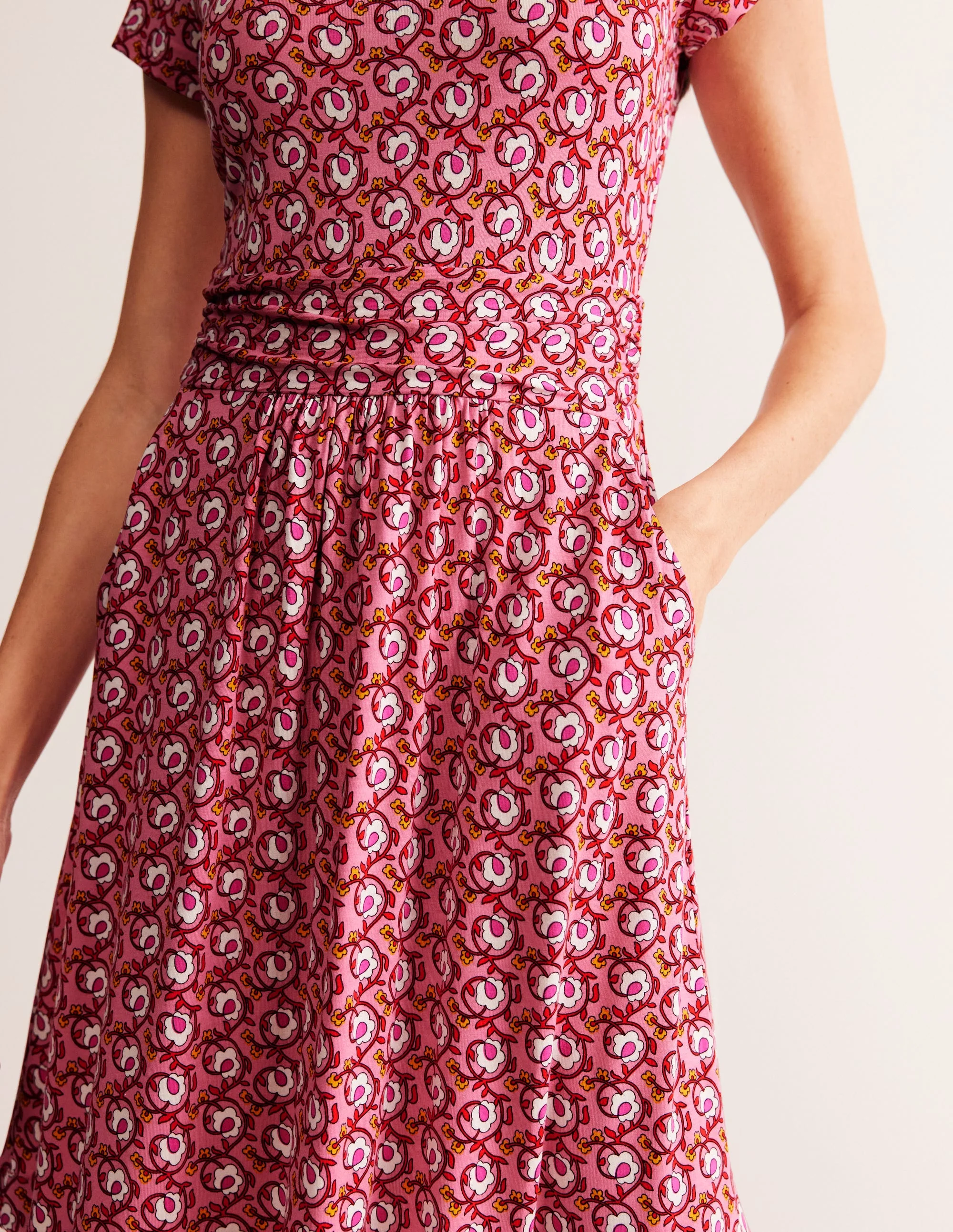Amelie Jersey Dress-Cashmere Rose, Foliage Terrace - Image 2