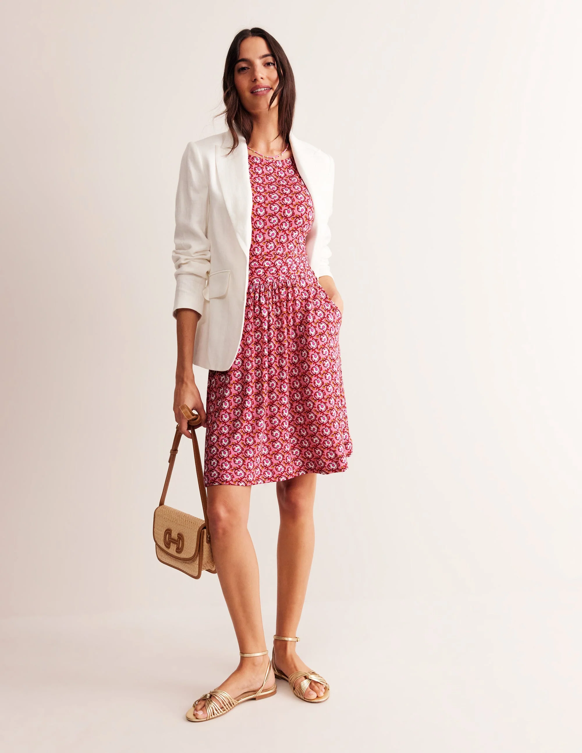 Amelie Jersey Dress-Cashmere Rose, Foliage Terrace - Image 4