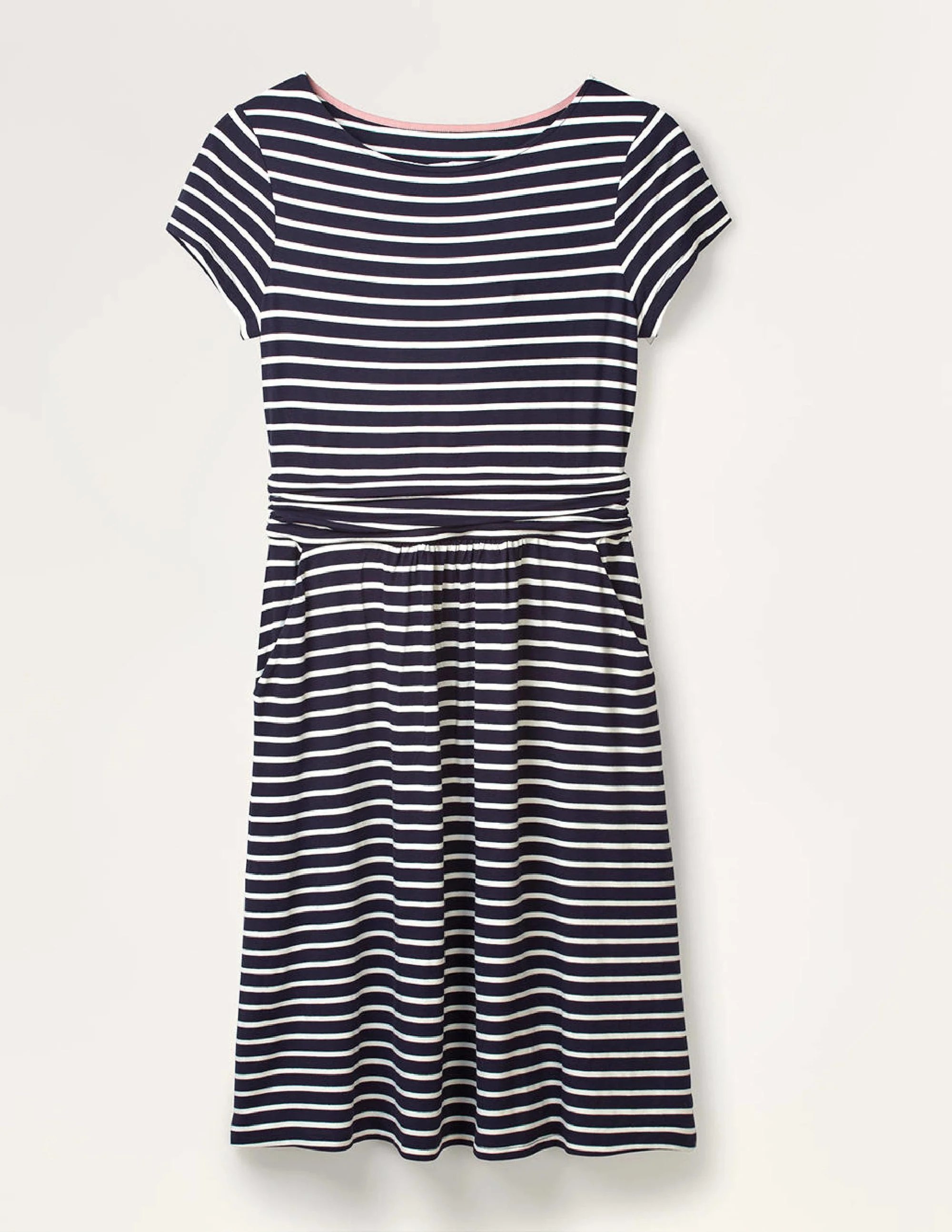 Amelie Jersey Dress-Navy/Ivory - Image 8