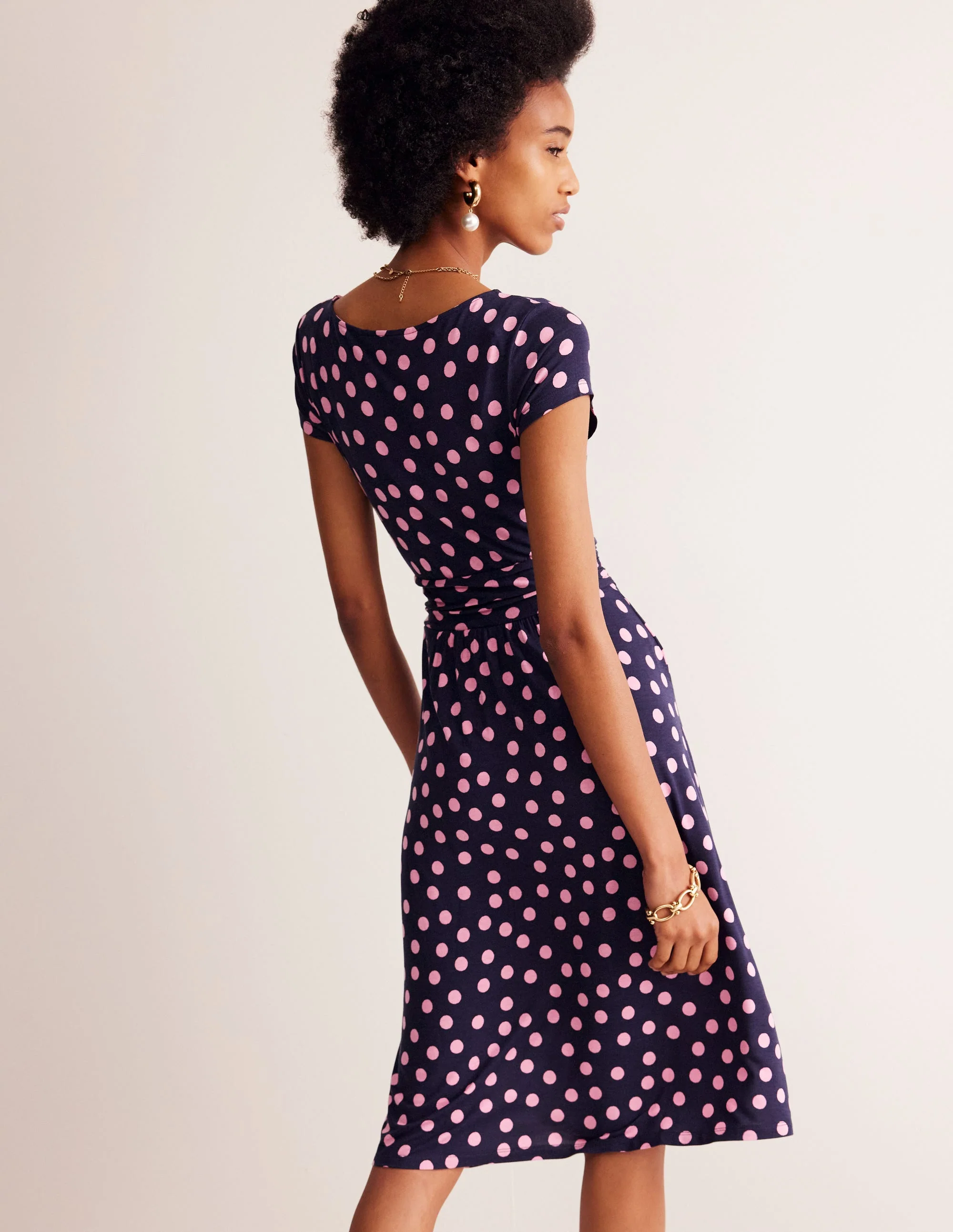 Amelie Jersey Dress-Sherbert, Abstract Dot - Image 3