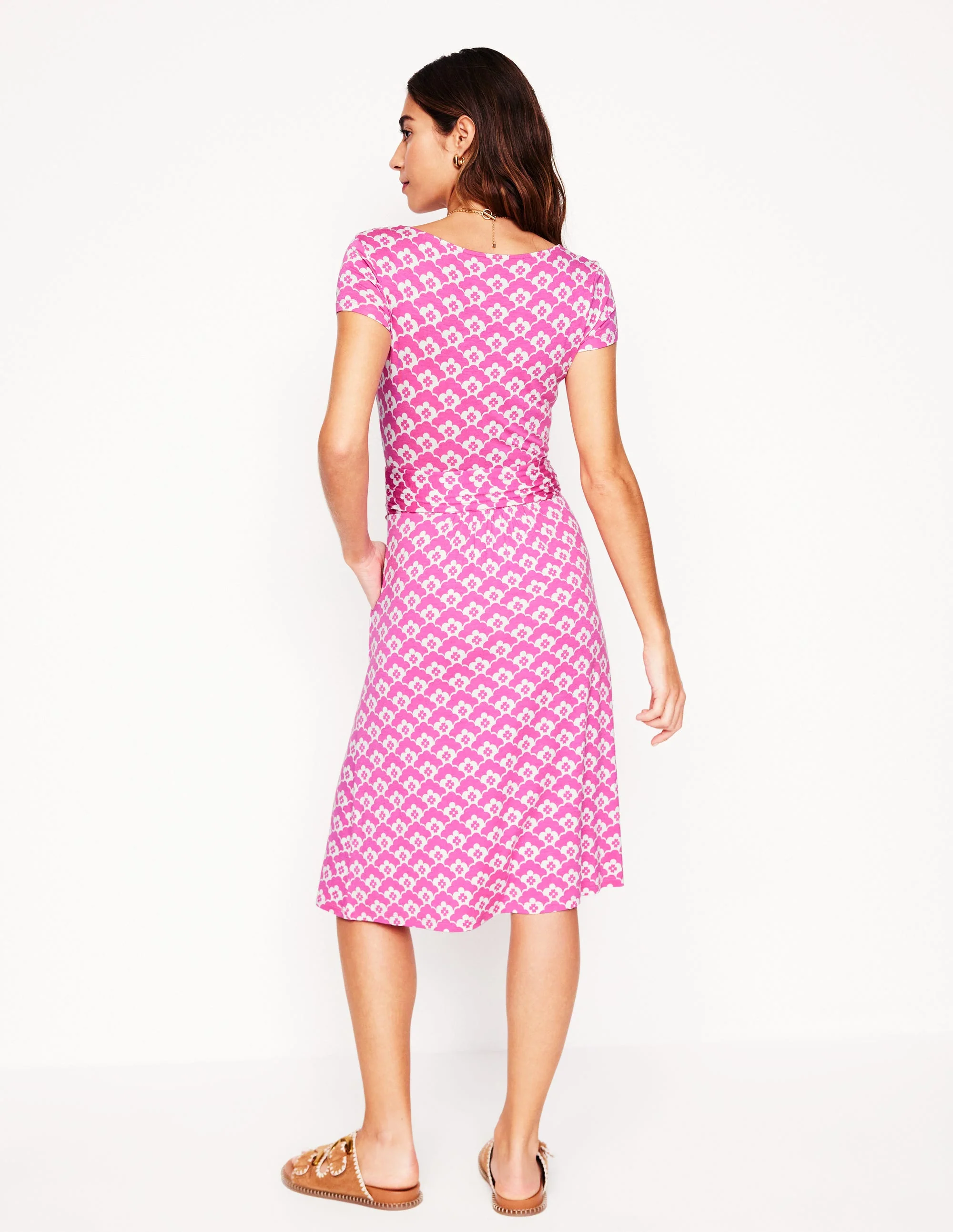 Amelie Jersey Dress-Tickled Pink, Cloud Terrace - Image 3