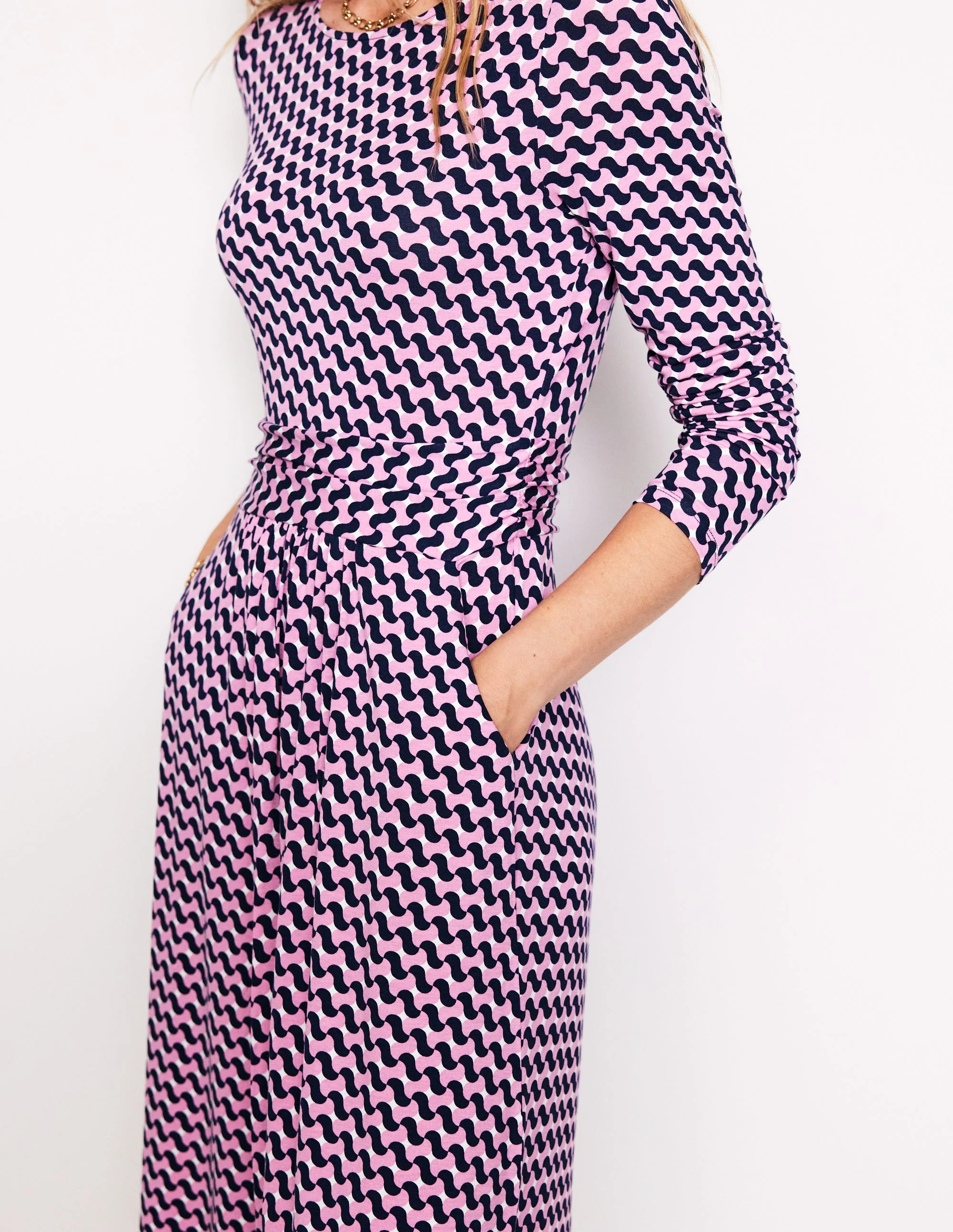 Amelie Long Sleeve Dress-Sherbert, Terrace Swirl - Image 2