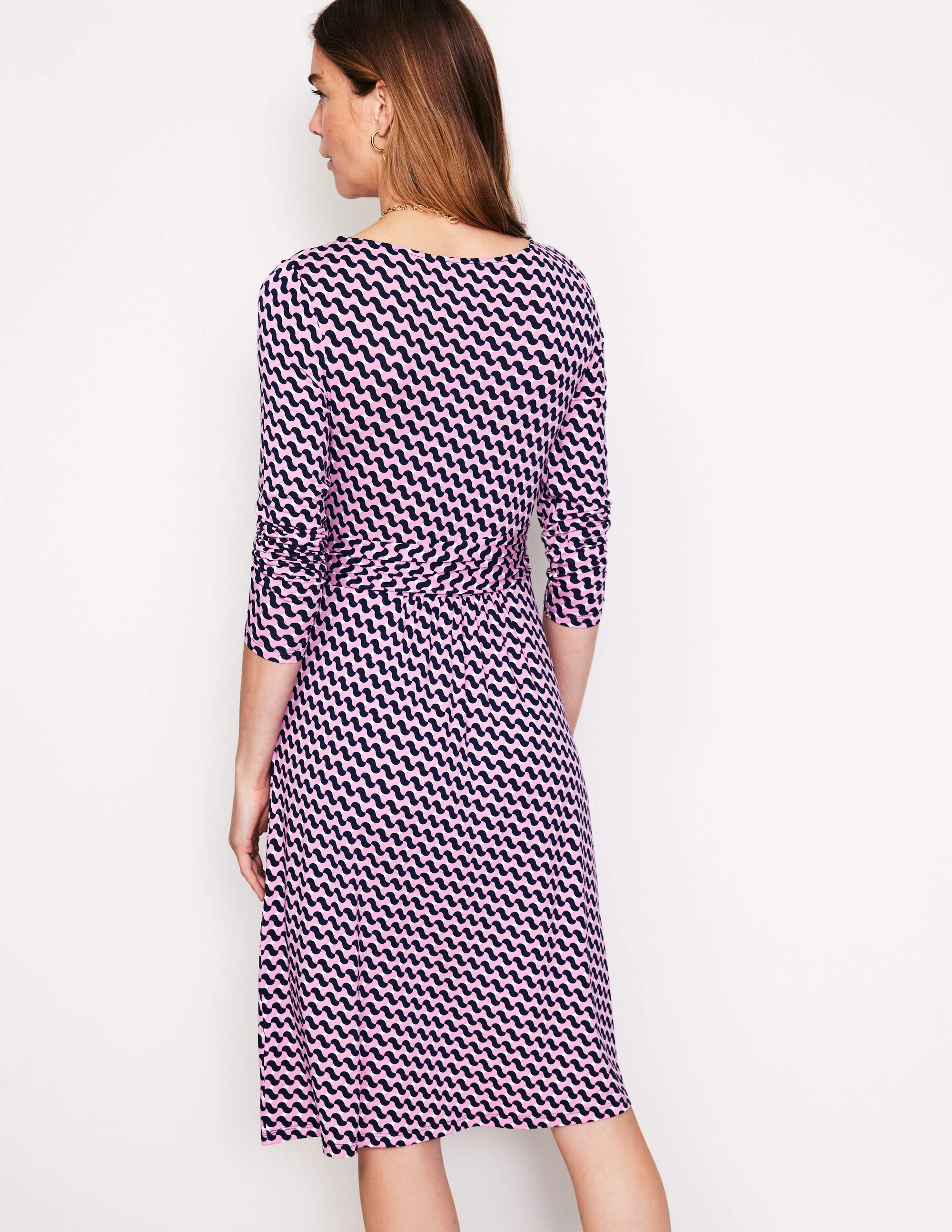 Amelie Long Sleeve Dress-Sherbert, Terrace Swirl - Image 3