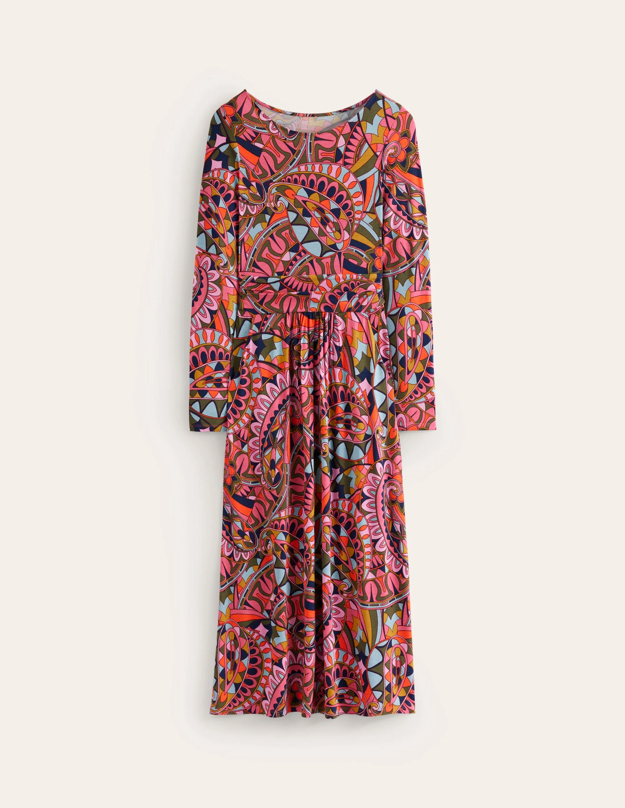 Amelie Long Sleeve Midi Dress-Multi, Kaleidoscopic Paisley - Image 5
