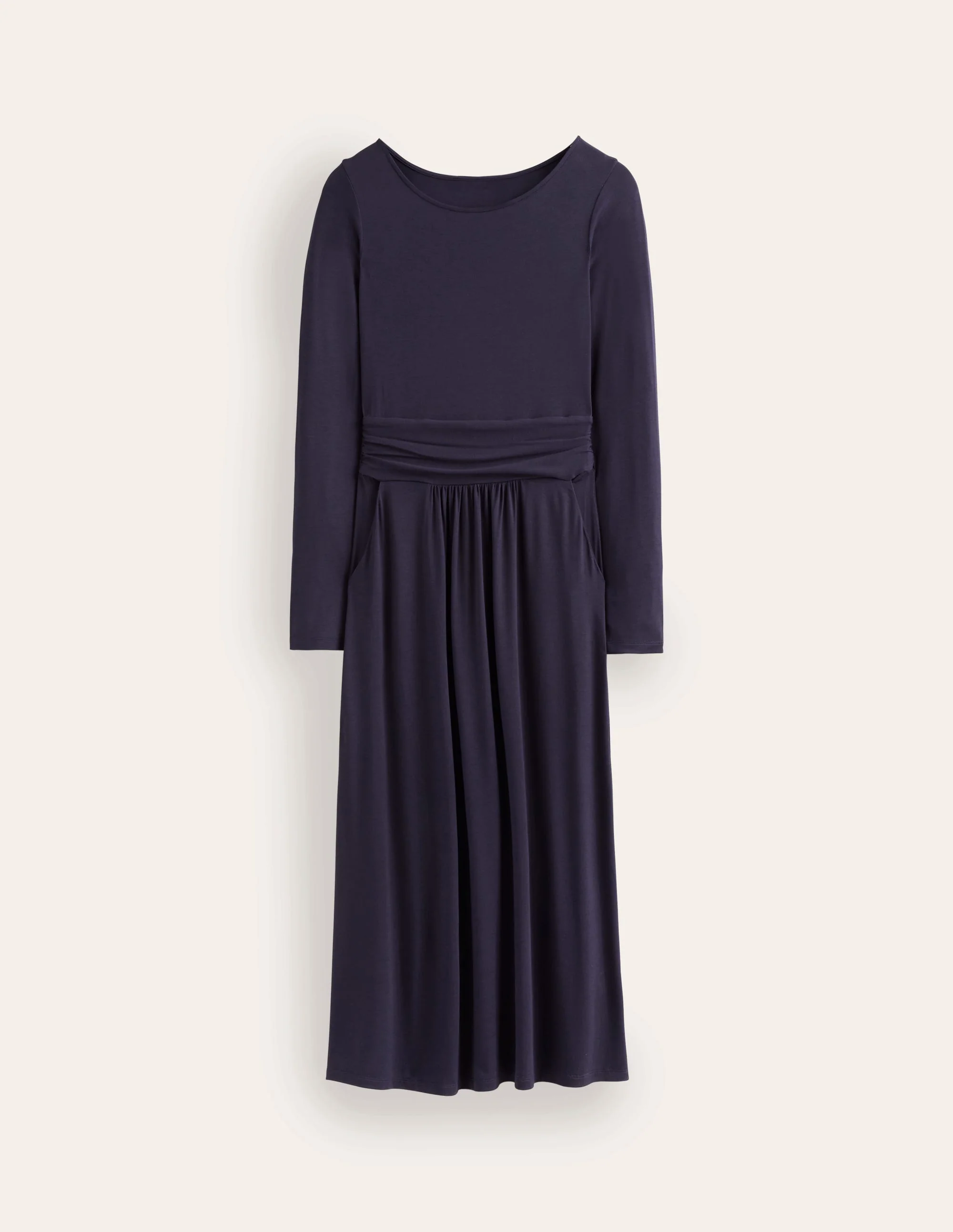 Amelie Long Sleeve Midi Dress-Navy - Image 5