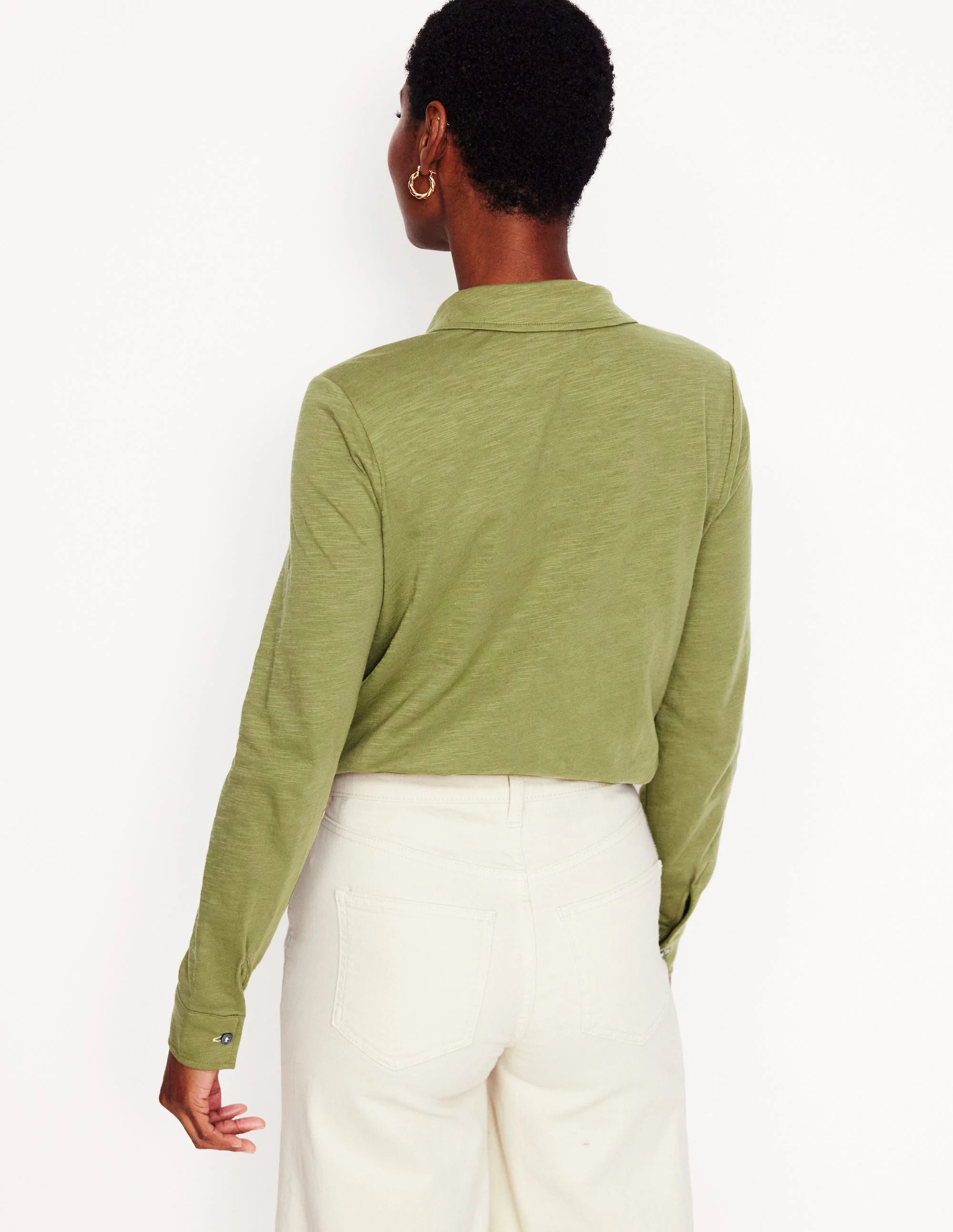 Amy Jersey Shirt-Soft Olive - Image 3