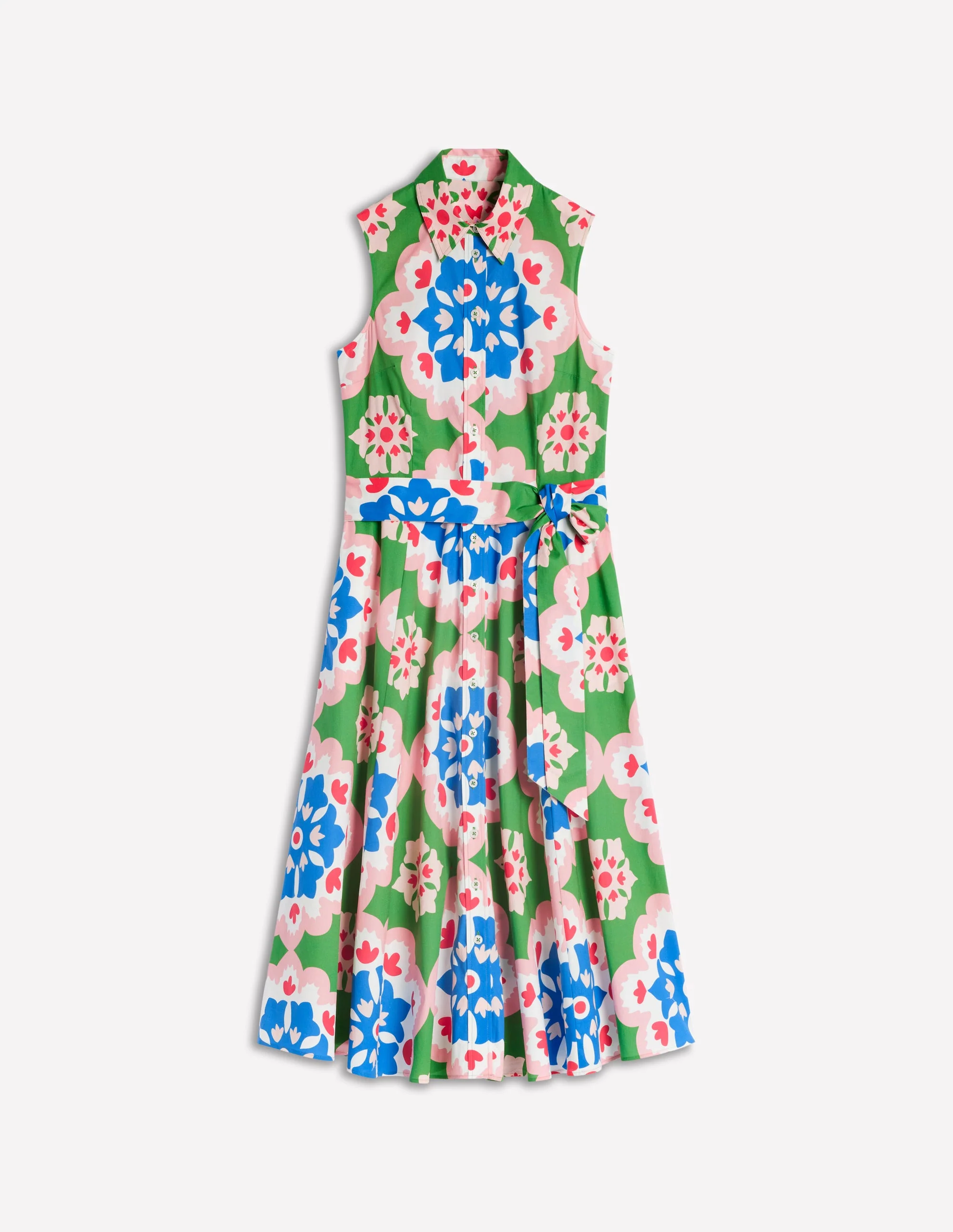 Amy Sleeveless Shirt Dress-Multi, Bloom Geo - Image 5