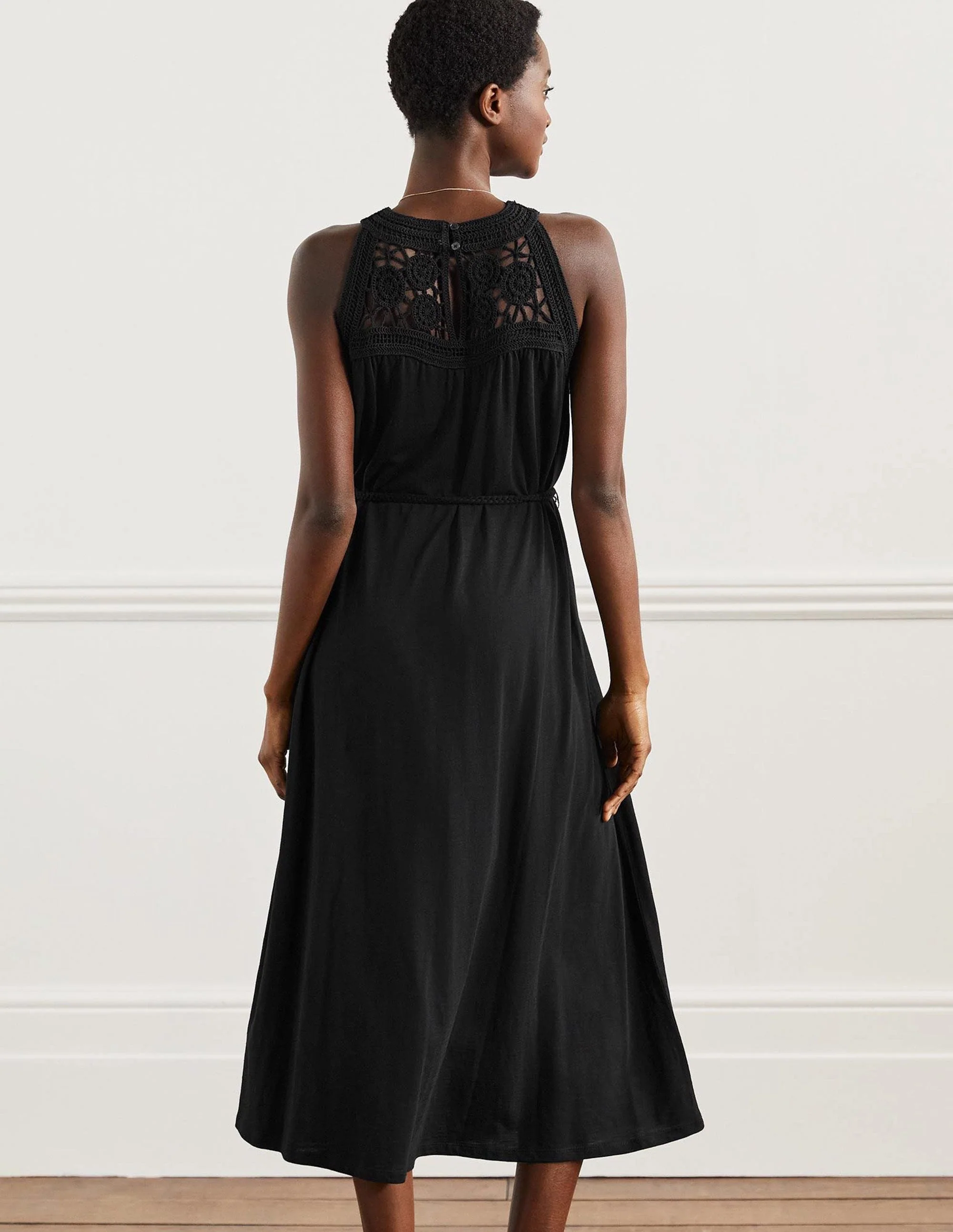 Anais Jersey Midi Dress-Black - Image 3