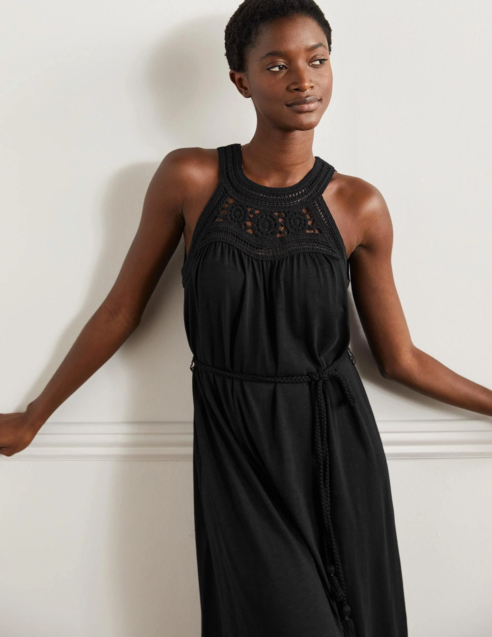 Anais Jersey Midi Dress-Black - Image 4