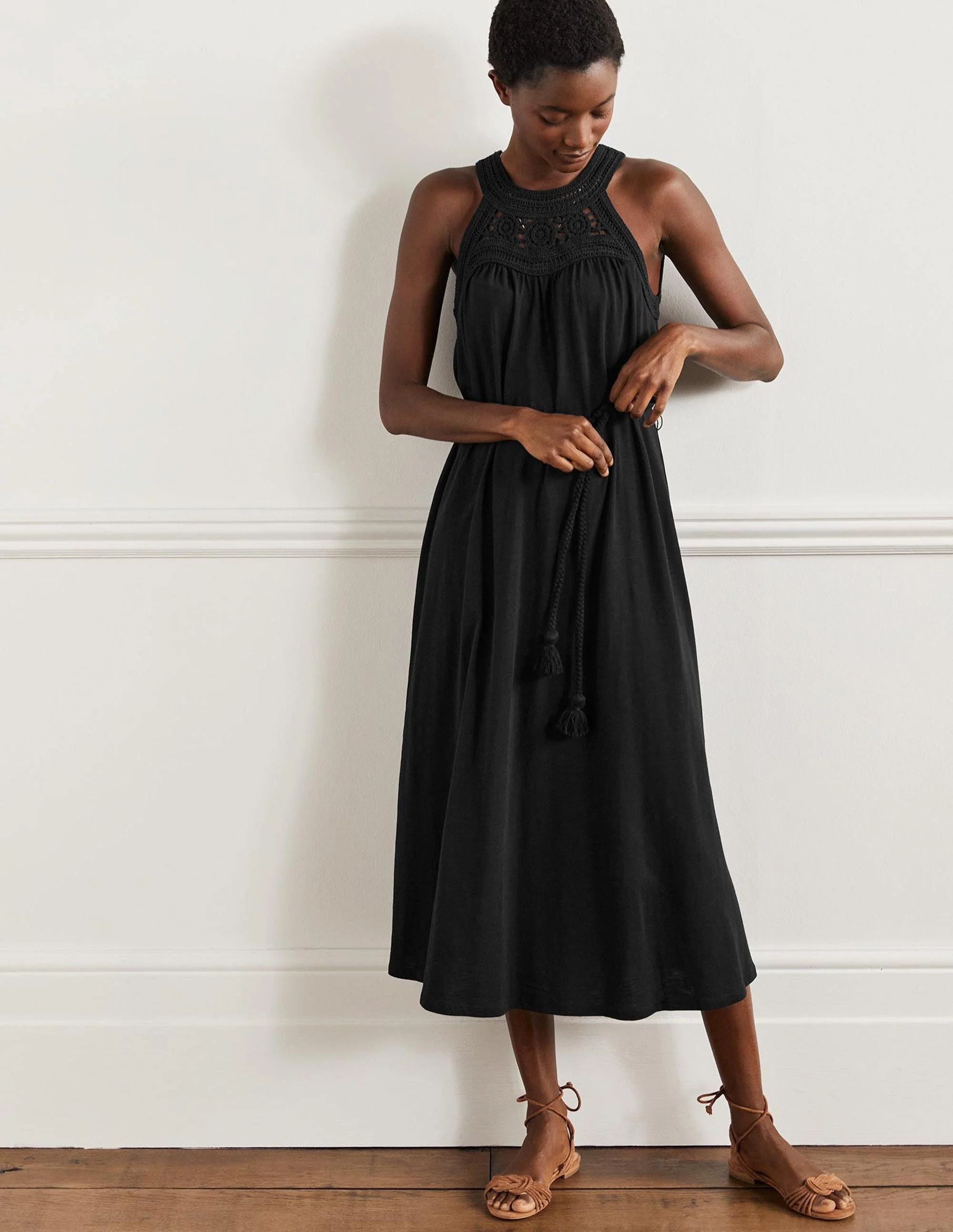 Anais Jersey Midi Dress-Black - Image 5