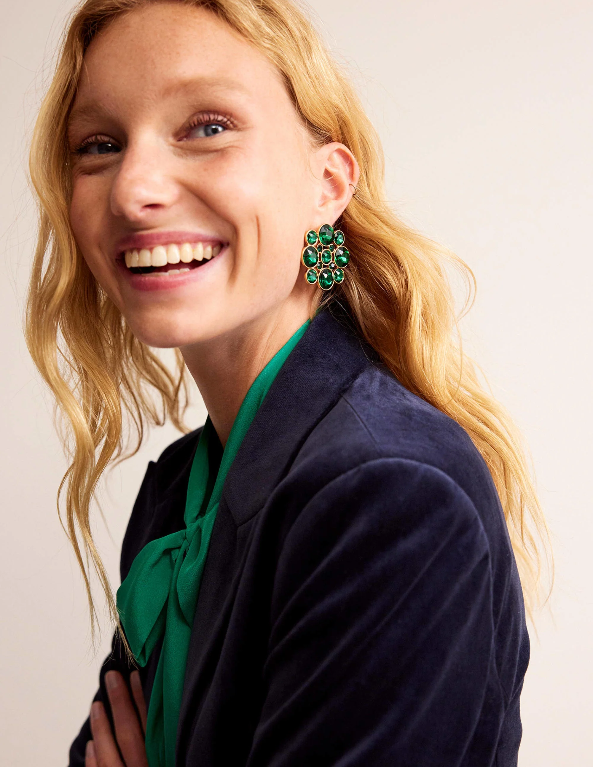 Andrea Jewel-Cluster Earrings-Green