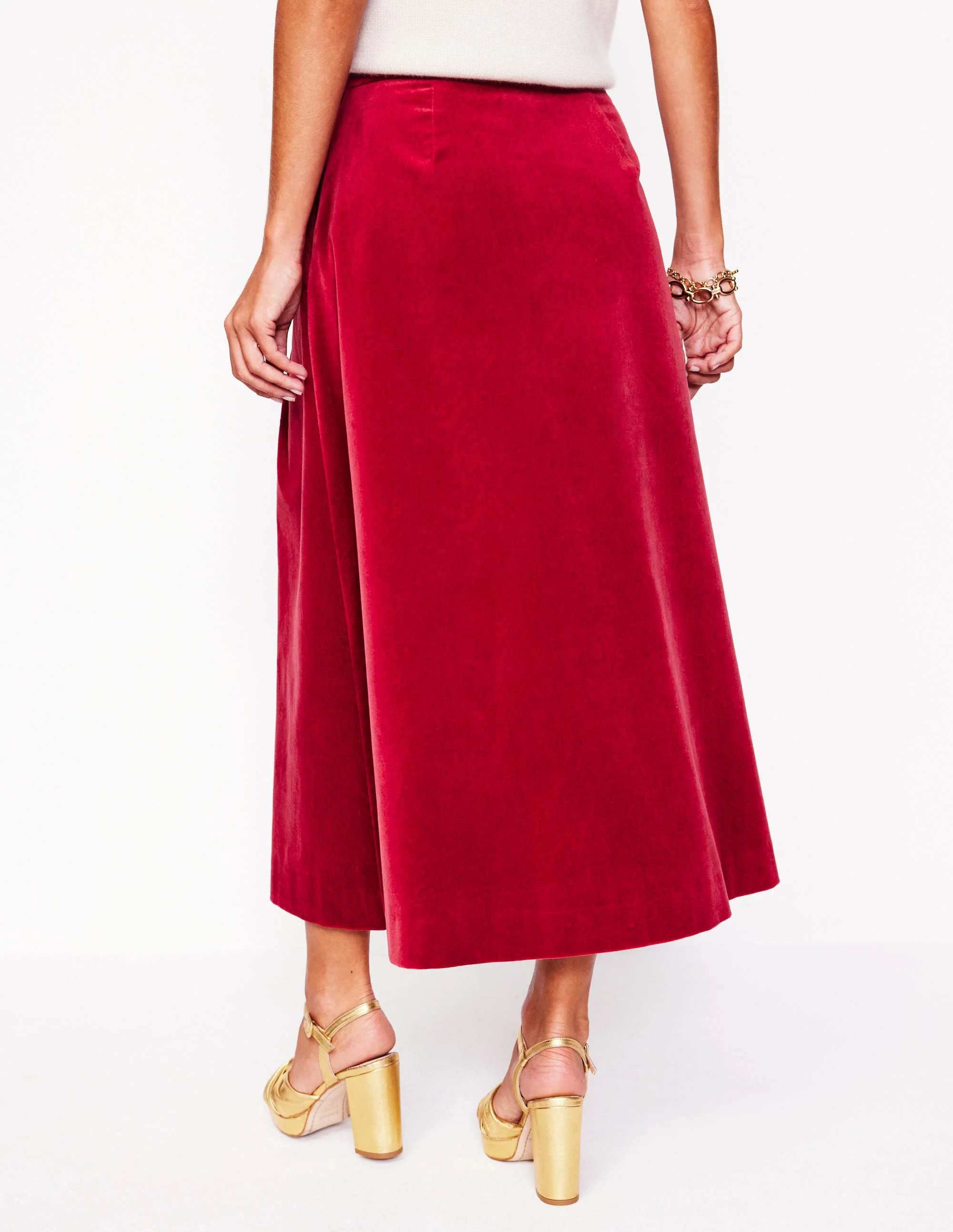 Angelica Velvet Skirt-Red Liquorice - Image 3