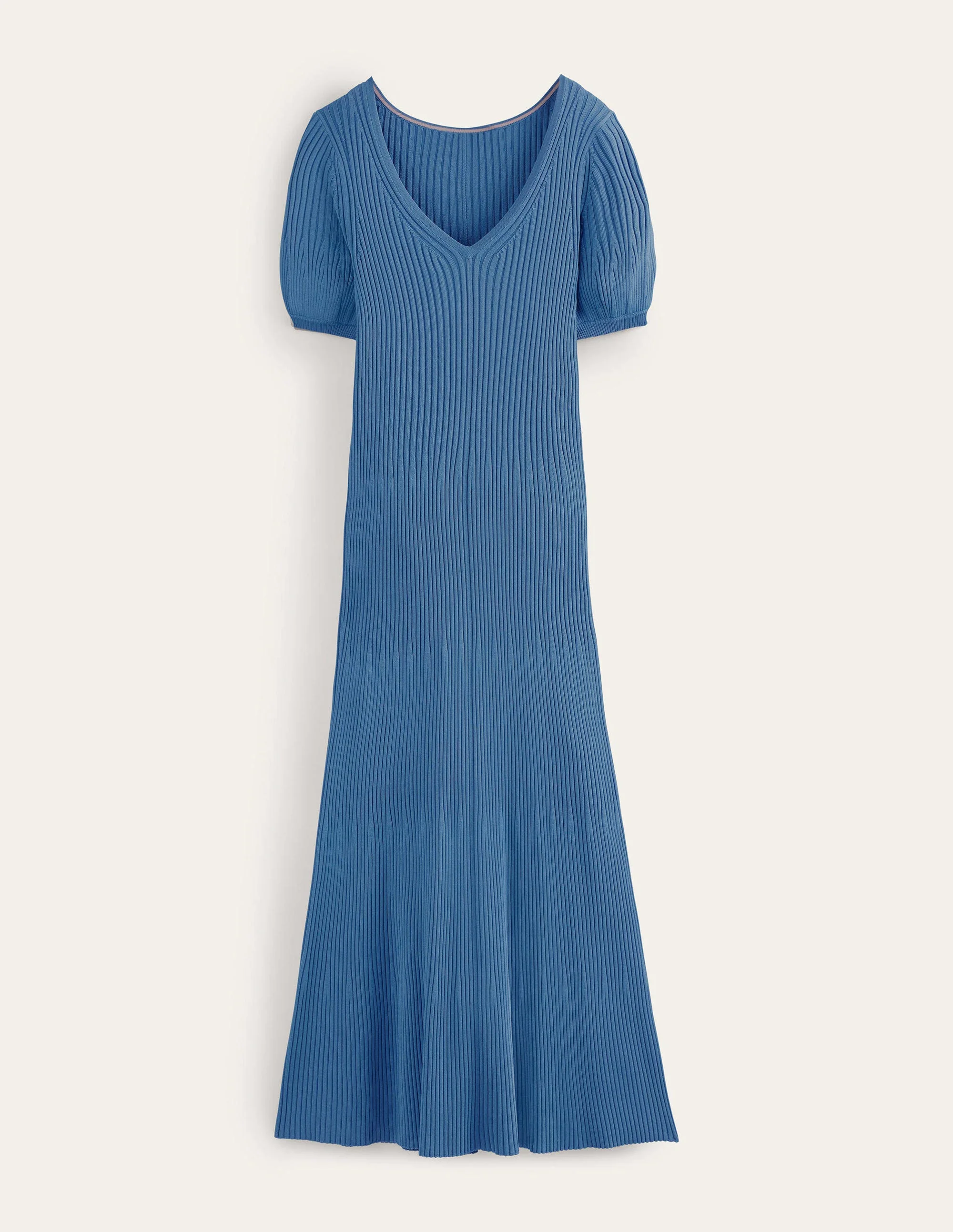 Angled Empire Knitted Dress-Porcelain Blue - Image 6