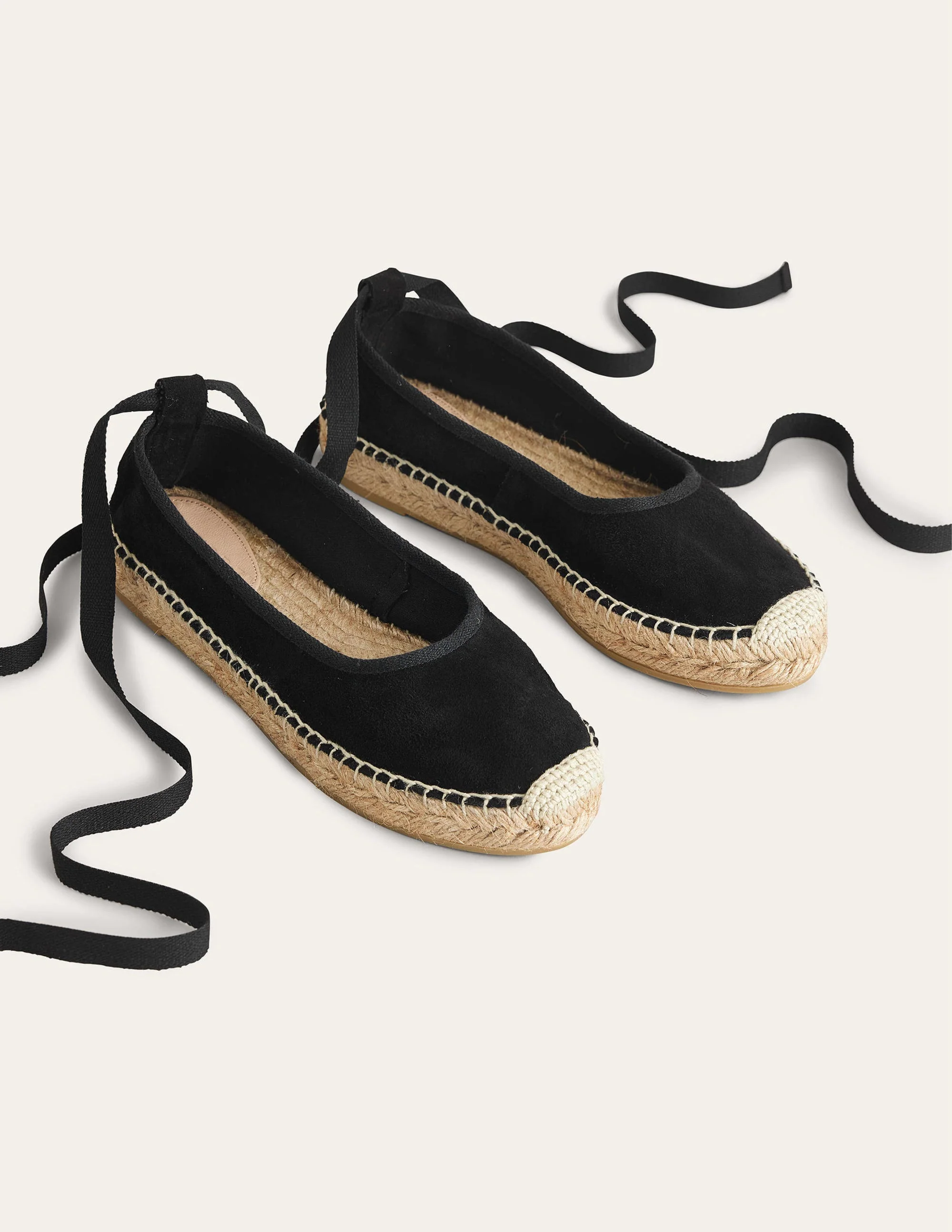 Ankle Tie Espadrilles-Black Suede - Image 2