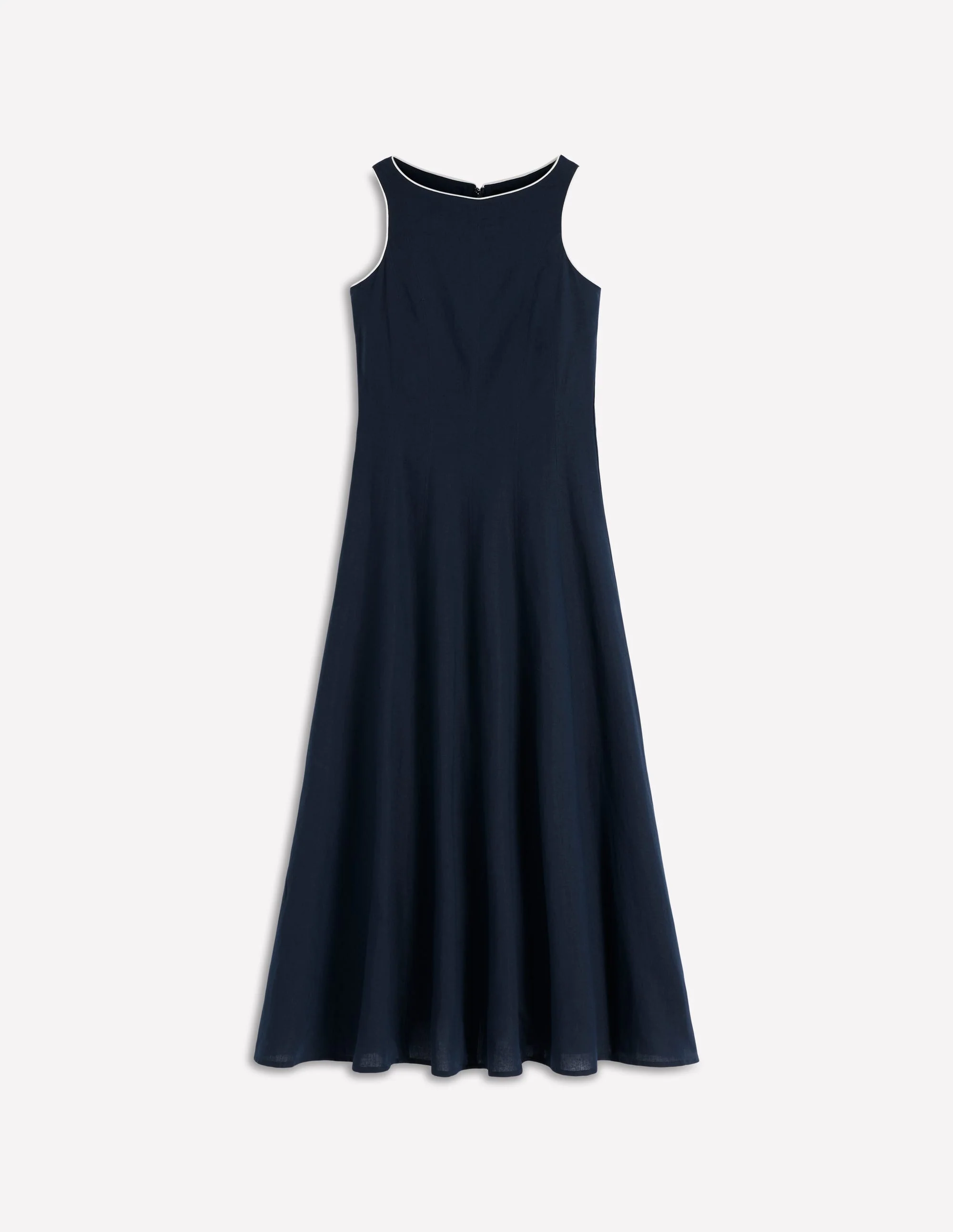 Annet Linen Blend Midi Dress-Navy - Image 6