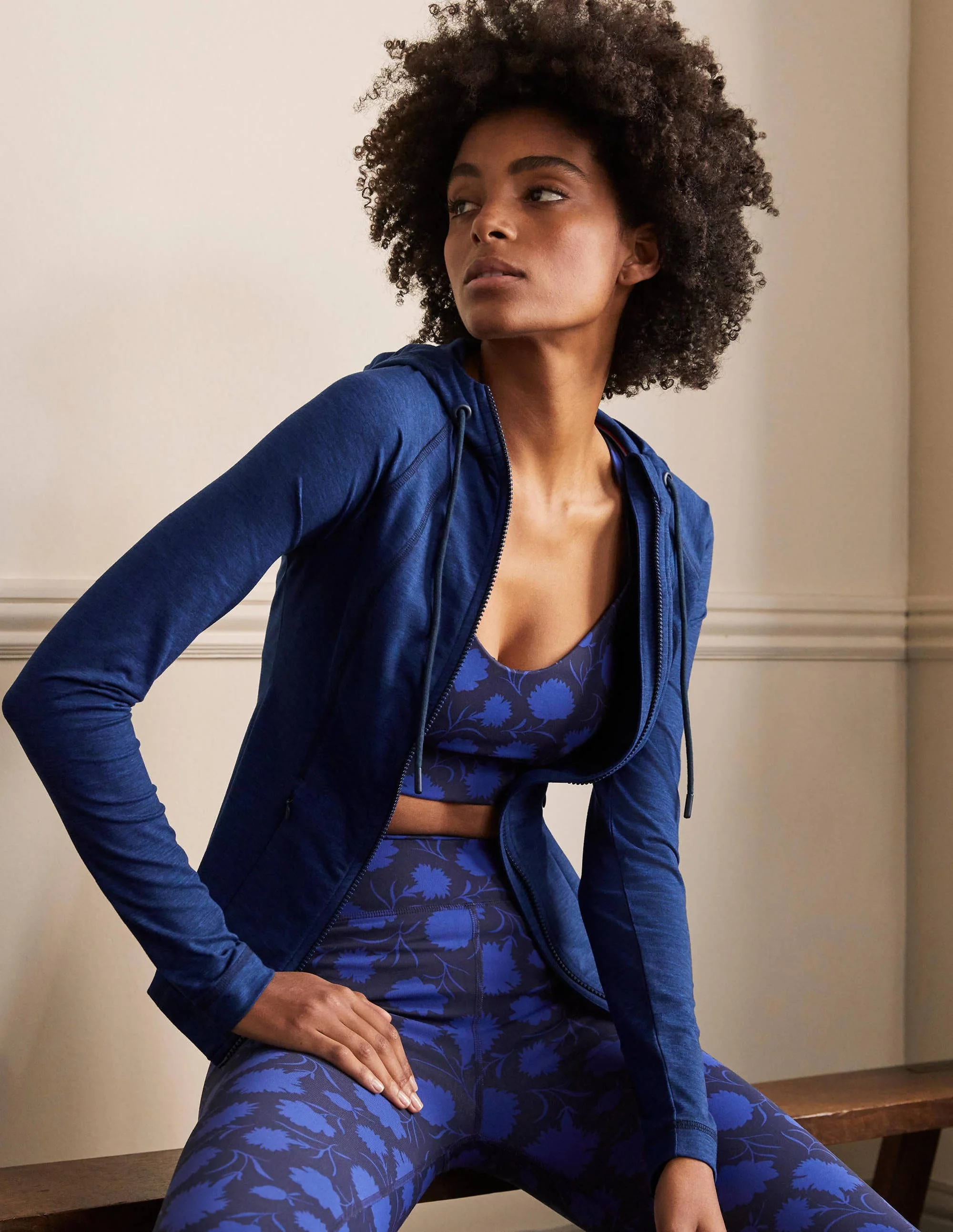 Annie Zip-Up Hooded Jacket-Persian Blue - Image 4