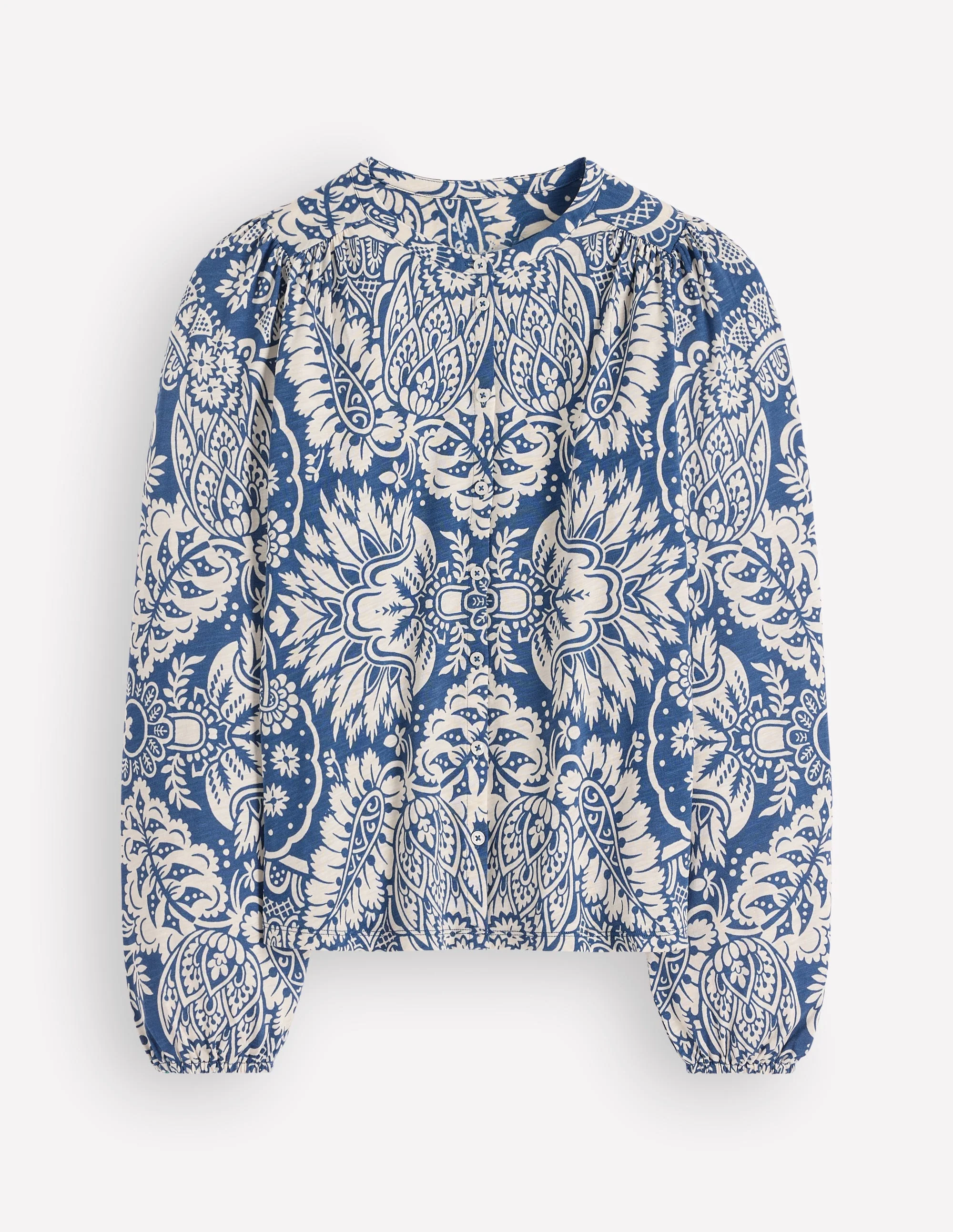 Ara Jersey Shirt-True Navy, Arabesque Meadows - Image 6