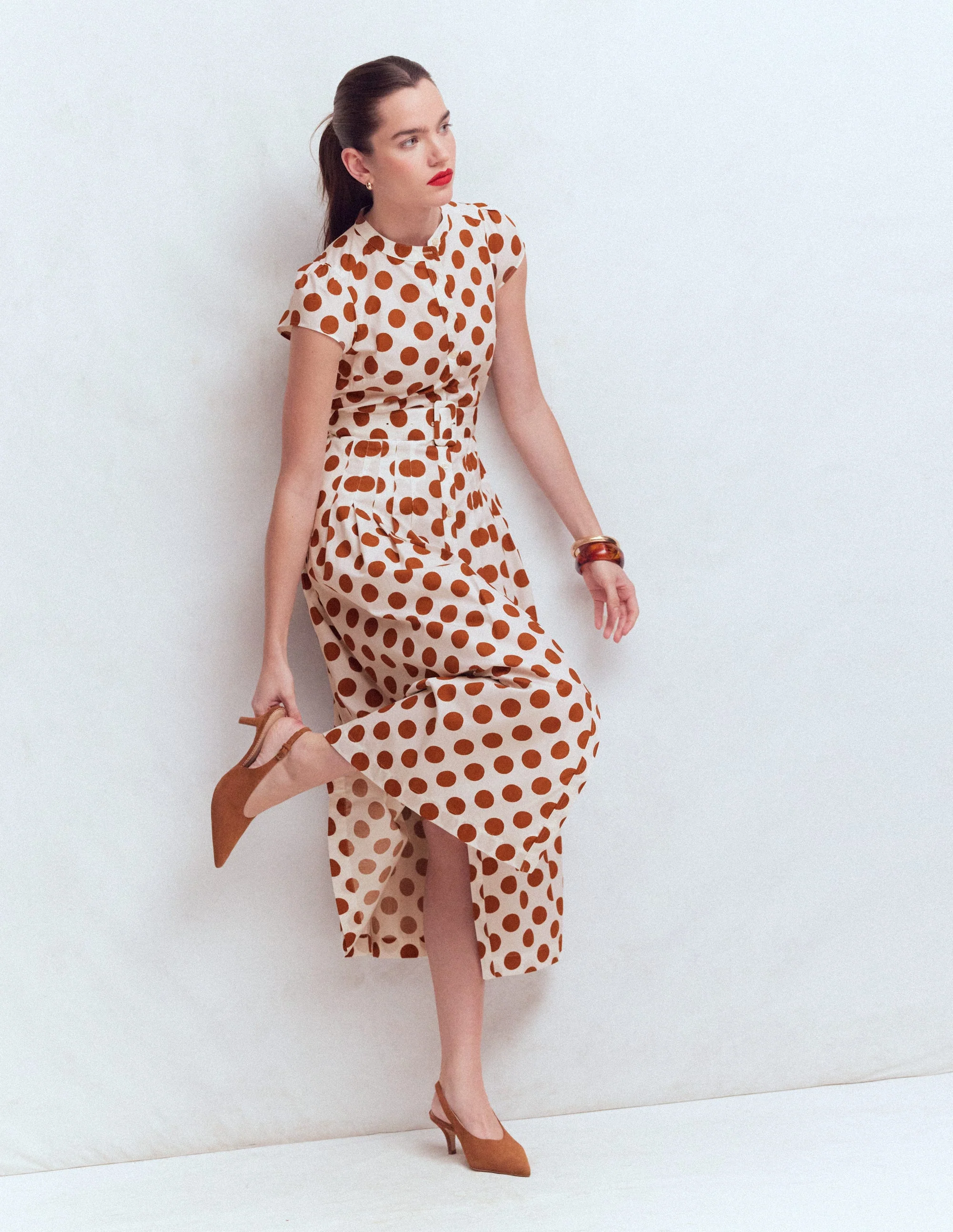 Arabella Cotton Maxi Dress-Ginger, Painted Dot - Image 4