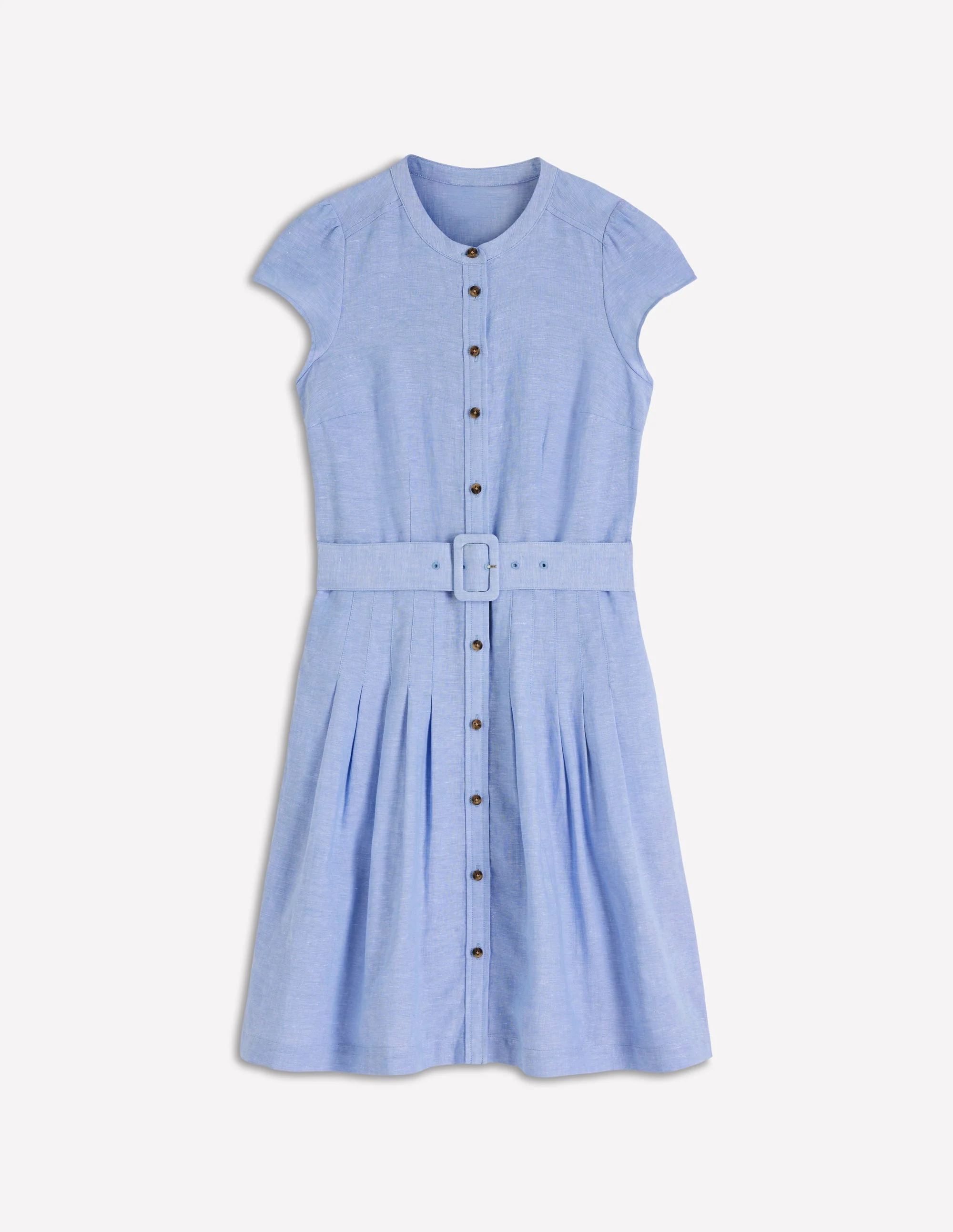 Arabella Short Linen Dress-Chambray - Image 6