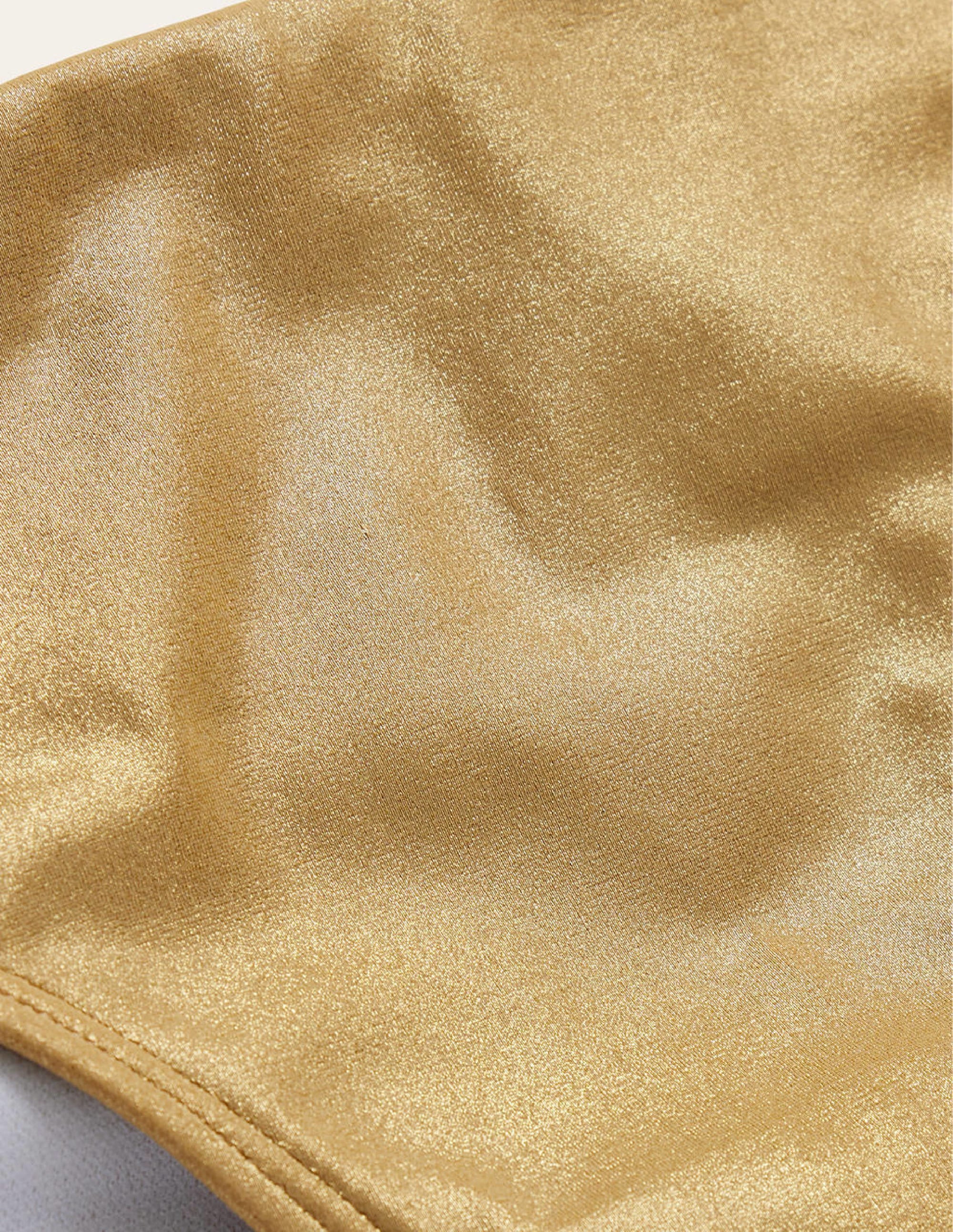 Arezzo Texture Bikini Bottoms-Gold Lame - Image 7