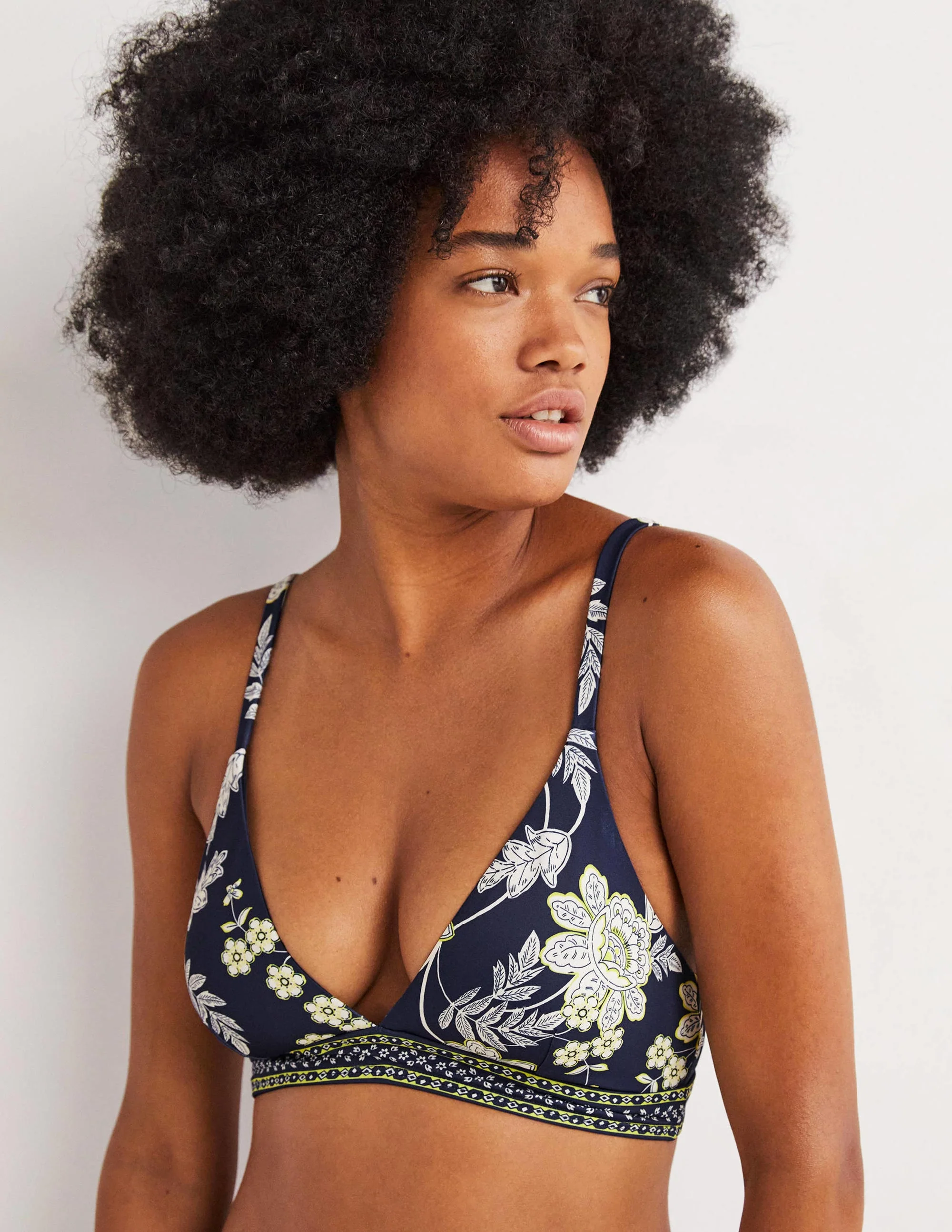 Arezzo V-neck Bikini Top-Navy, Chintz Bloom - Image 4