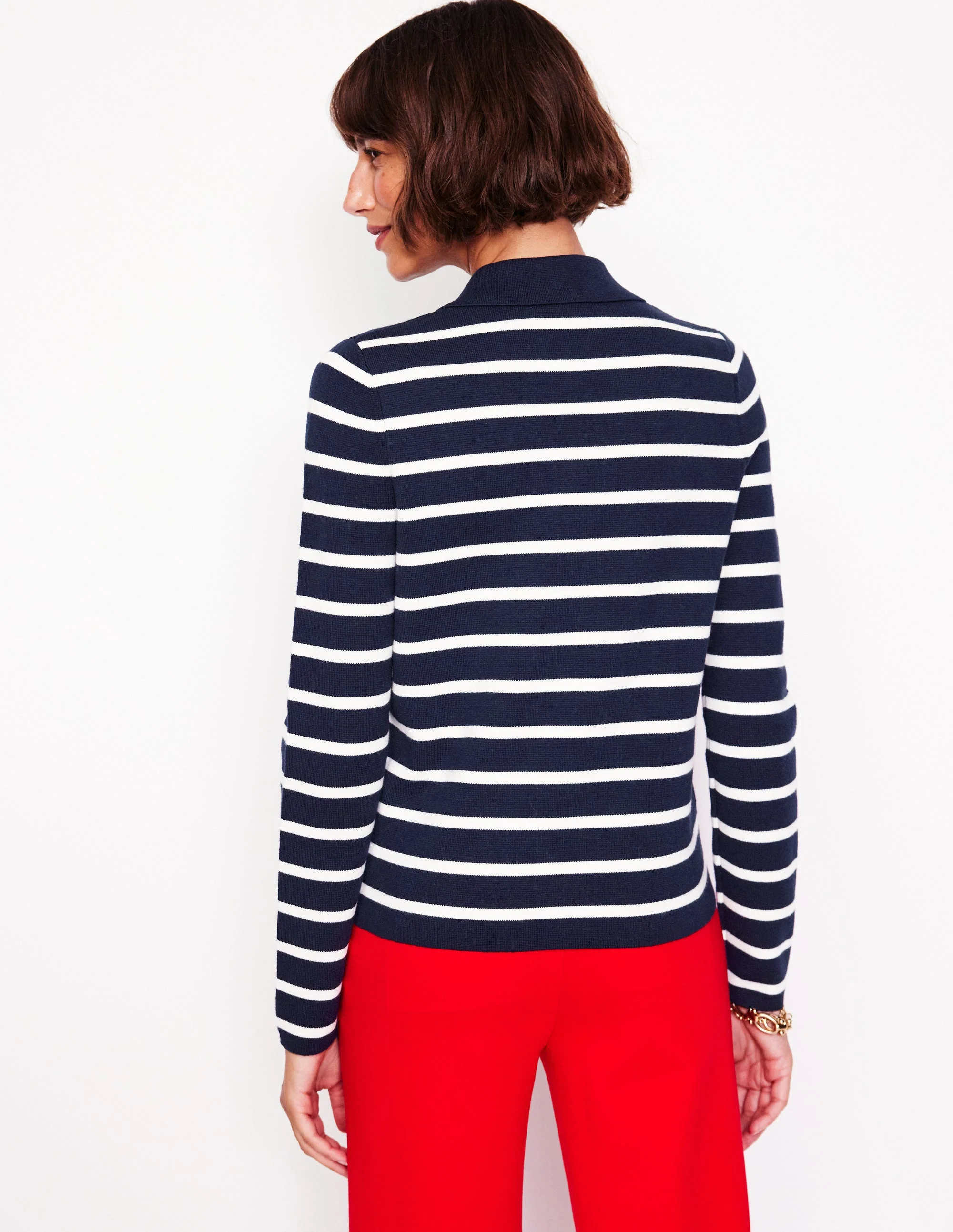 Astrid Knitted Shirt-Navy/ Warm Ivory - Image 3