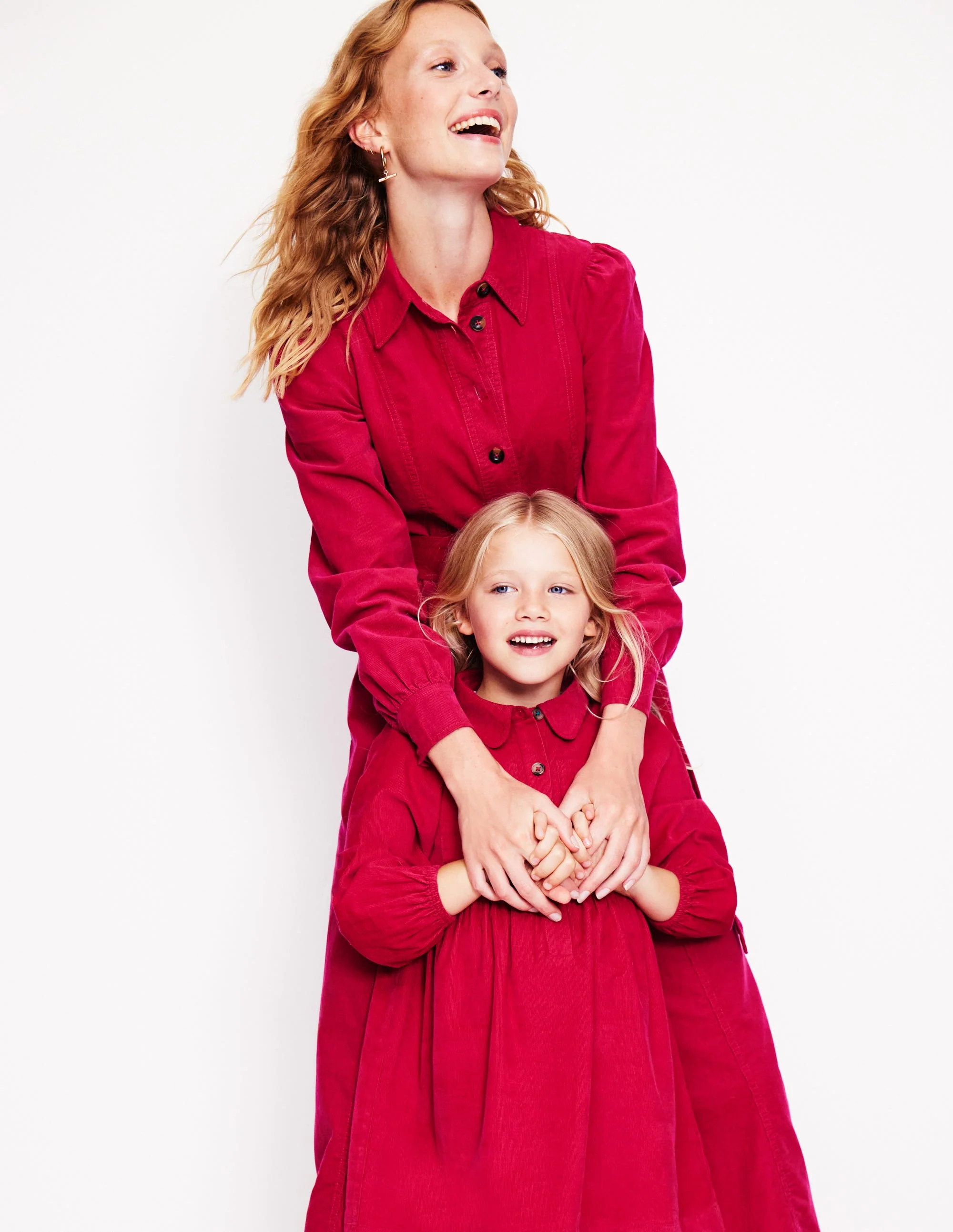 Aubrey Cord Midi Shirt Dress-Cherry Jam - Image 6