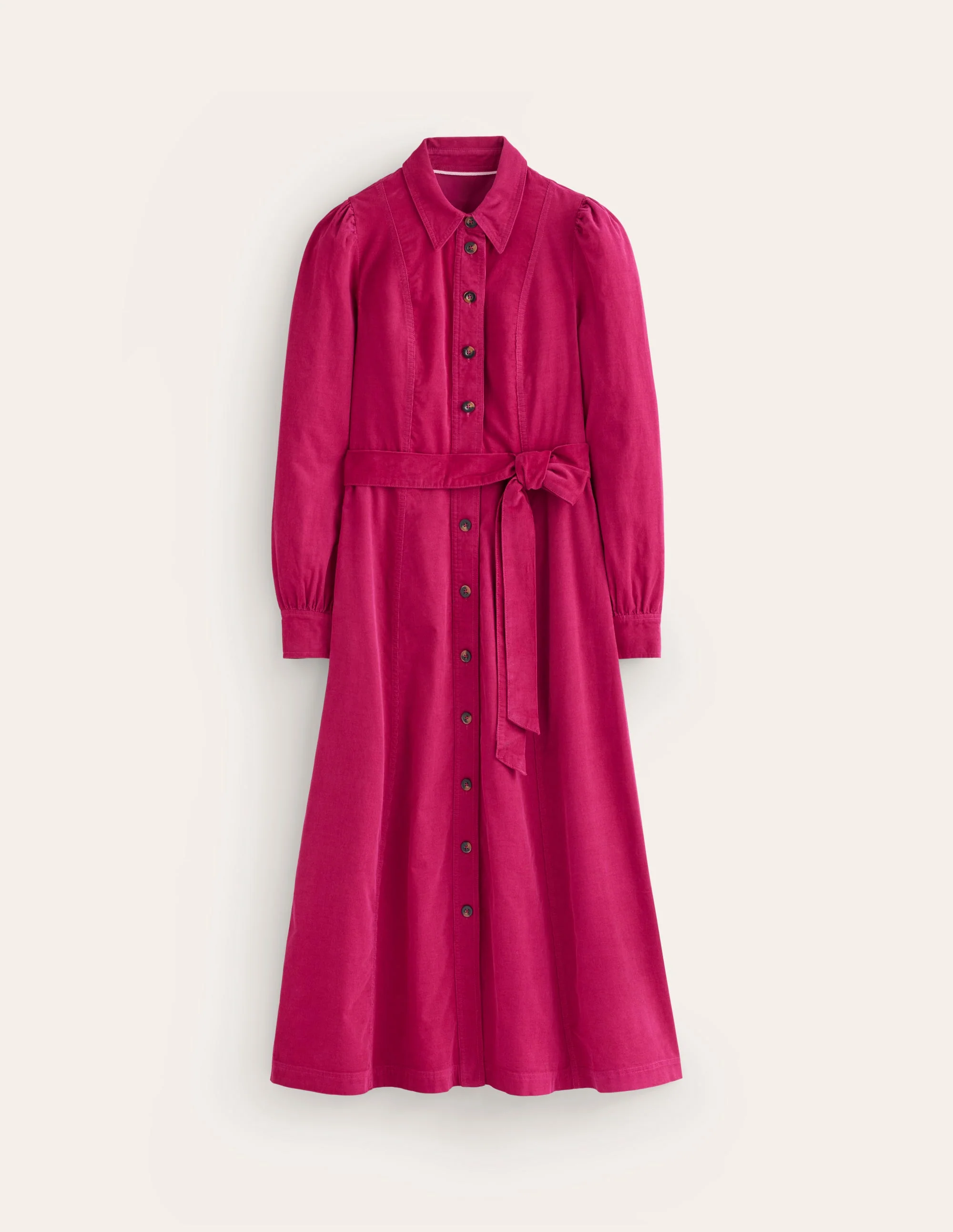 Aubrey Cord Midi Shirt Dress-Cherry Jam - Image 8