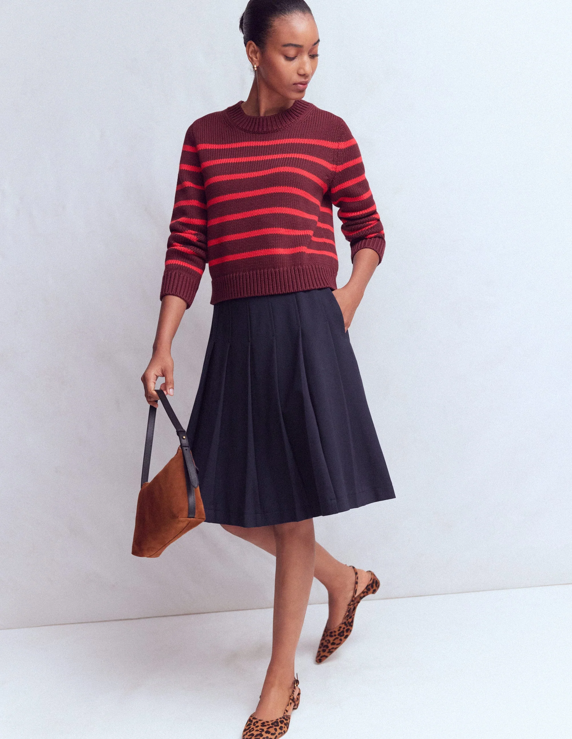 Aya Ponte Skirt-Navy