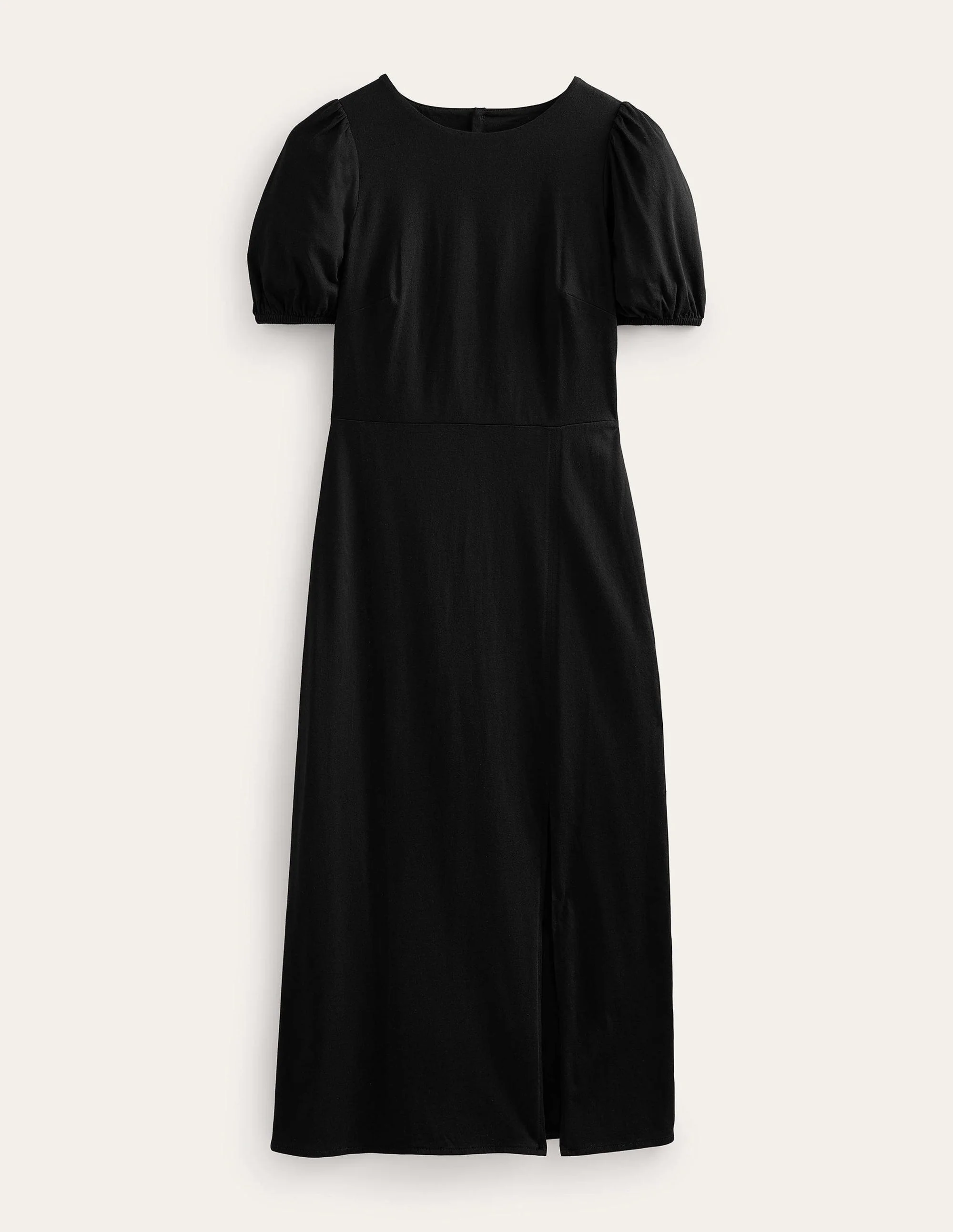 Back Detail Jersey Midi Dress-Black - Image 5