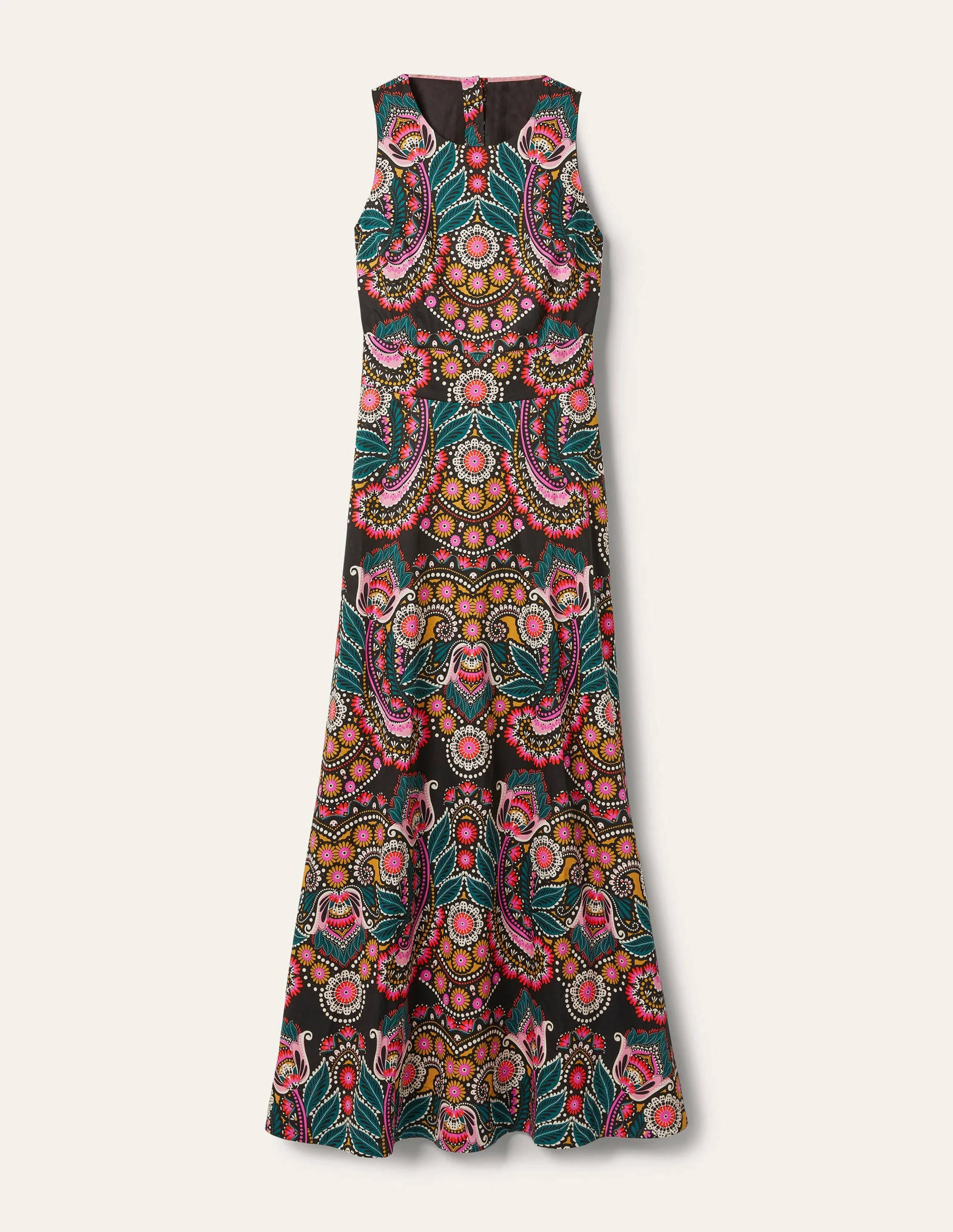 Back Detail Maxi Dress-Black, Daisy Paisley - Image 5