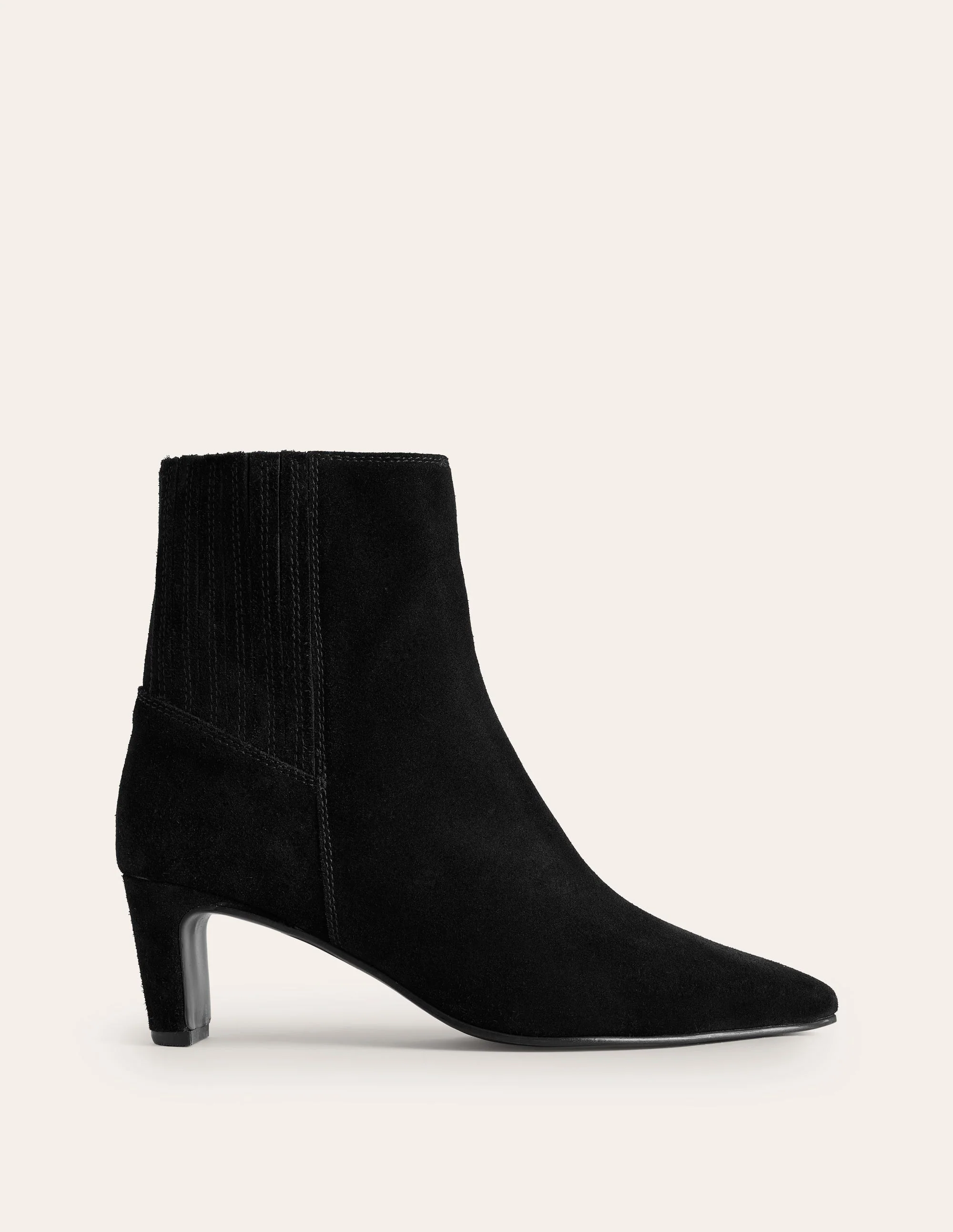 Back Panel Heeled Ankle Boot-Black - Image 2