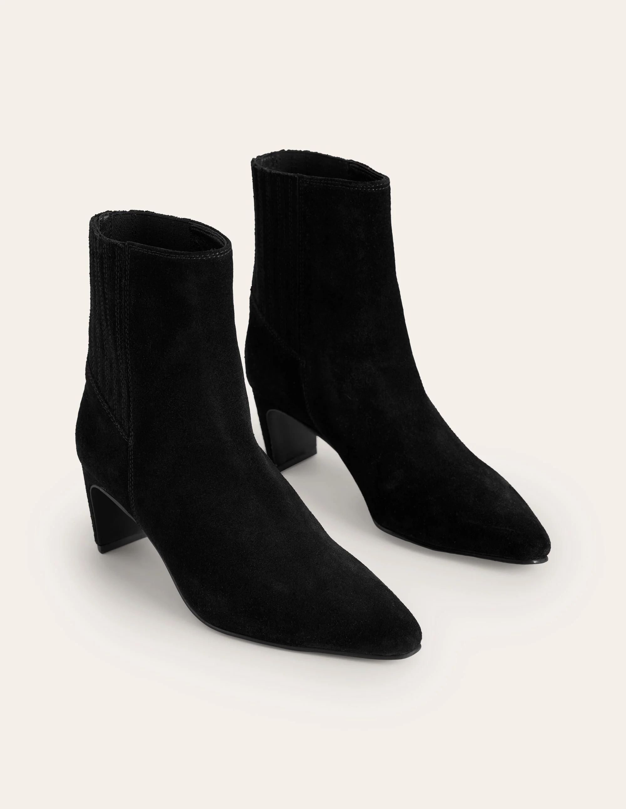 Back Panel Heeled Ankle Boot-Black - Image 3
