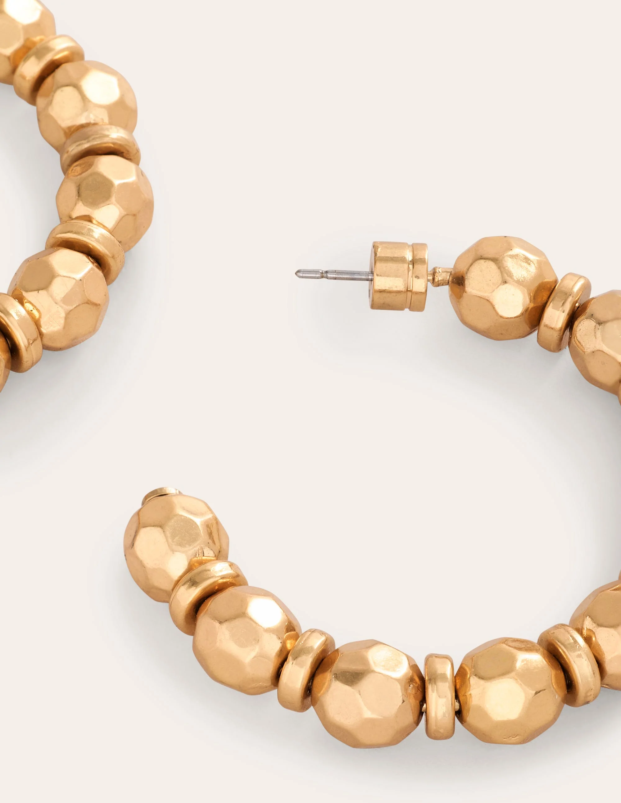 Ball Hoop Earrings-Gold - Image 3