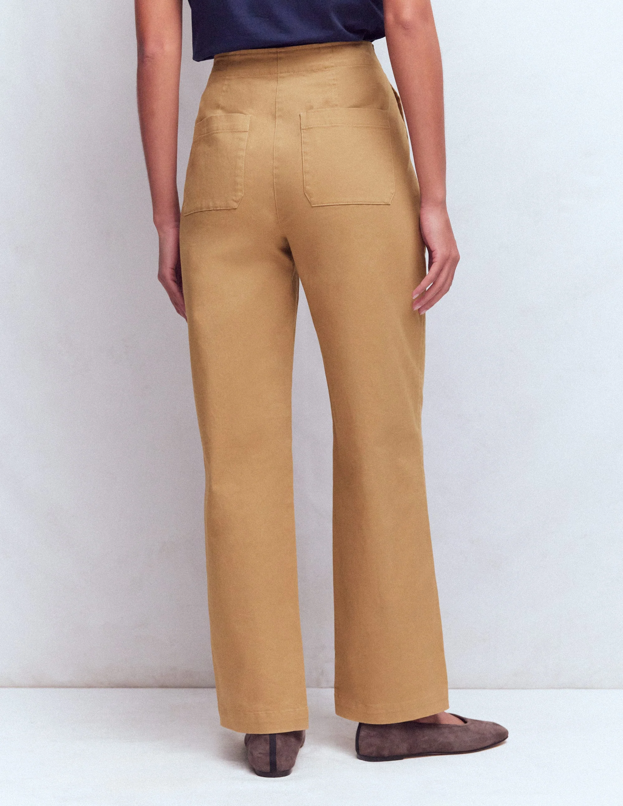 Barrel Leg Chino Pants-Cappuccino - Image 3