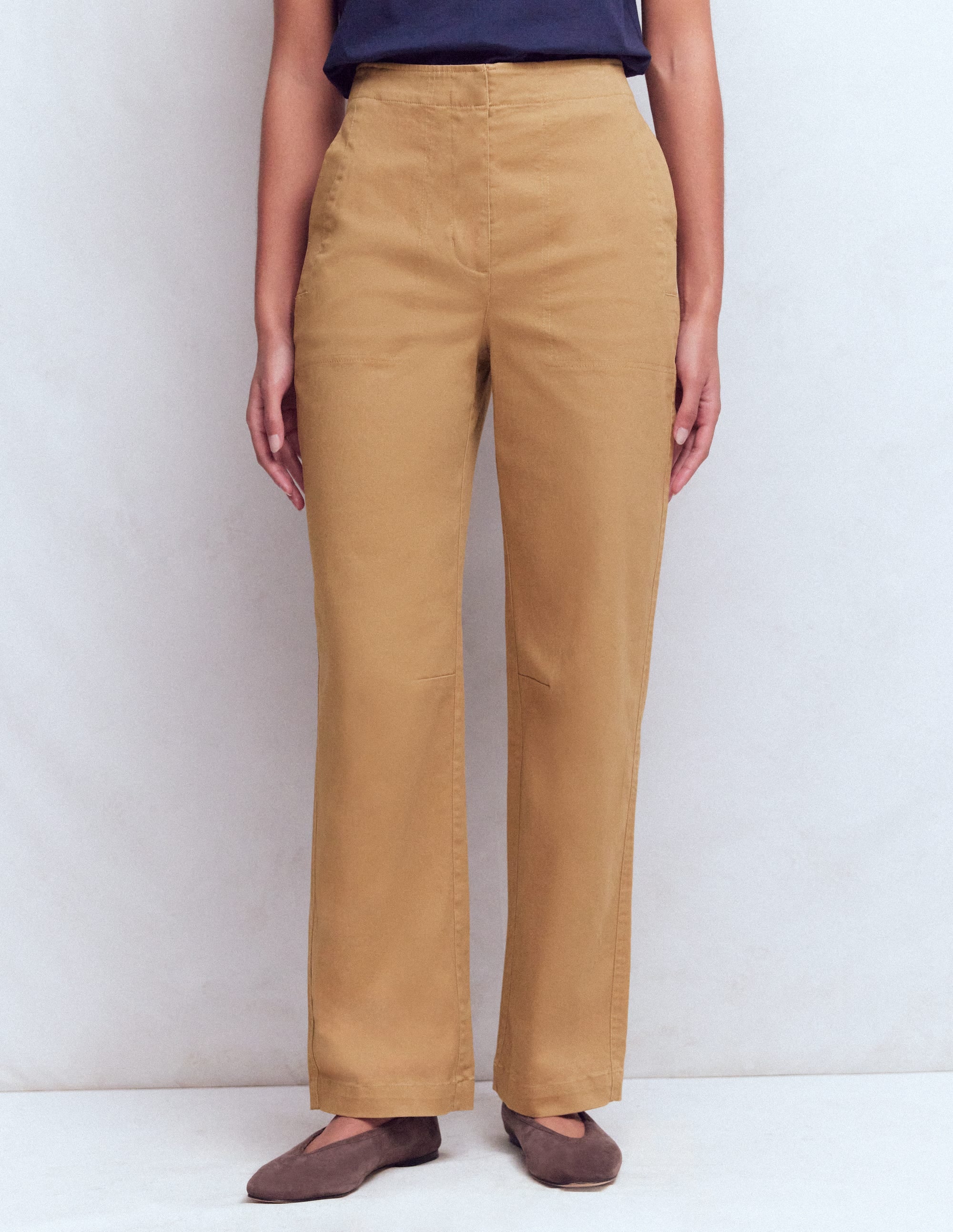 Barrel Leg Chino Pants-Cappuccino - Image 4