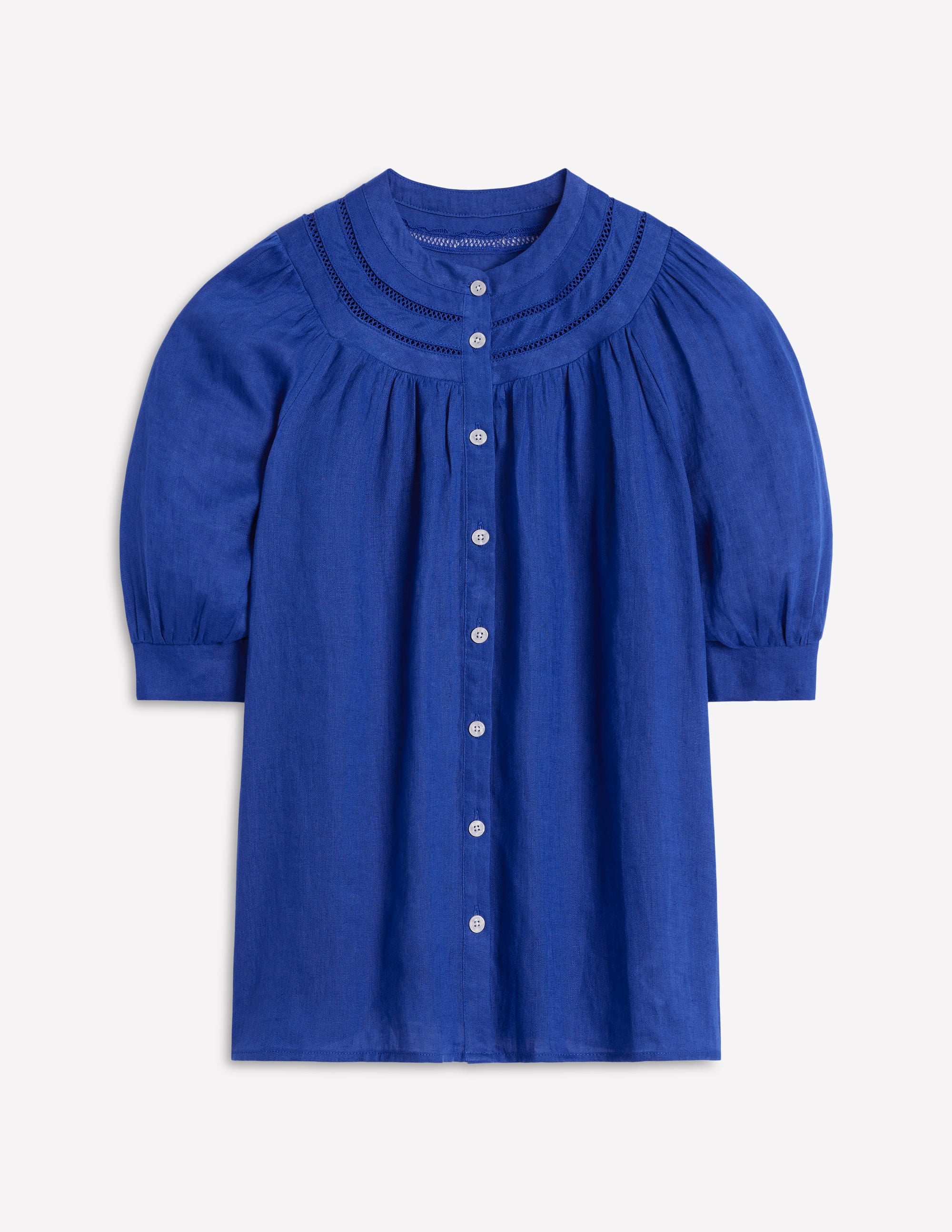Bea Linen Top-Bright Blue - Image 5