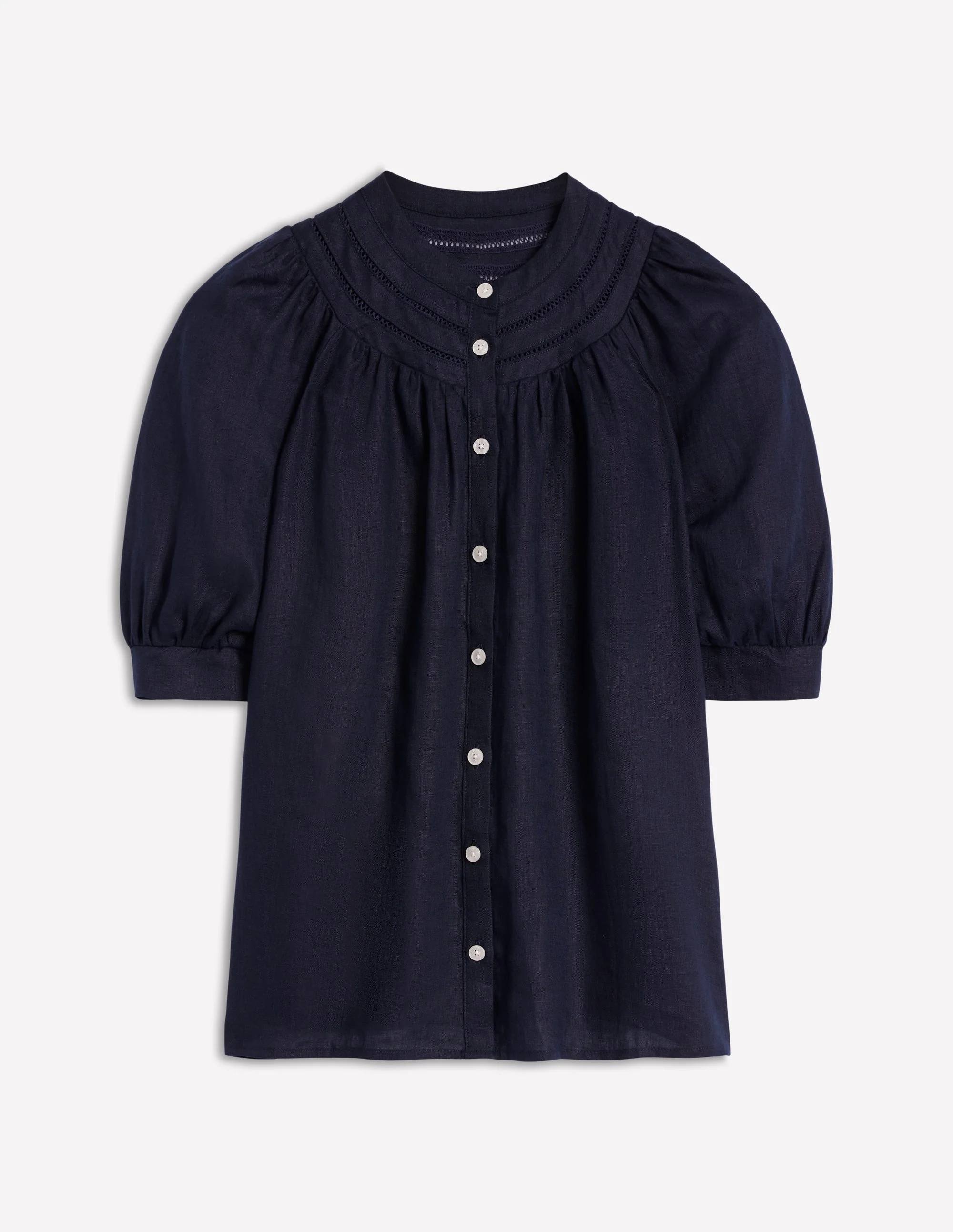 Bea Linen Top-Navy - Image 5