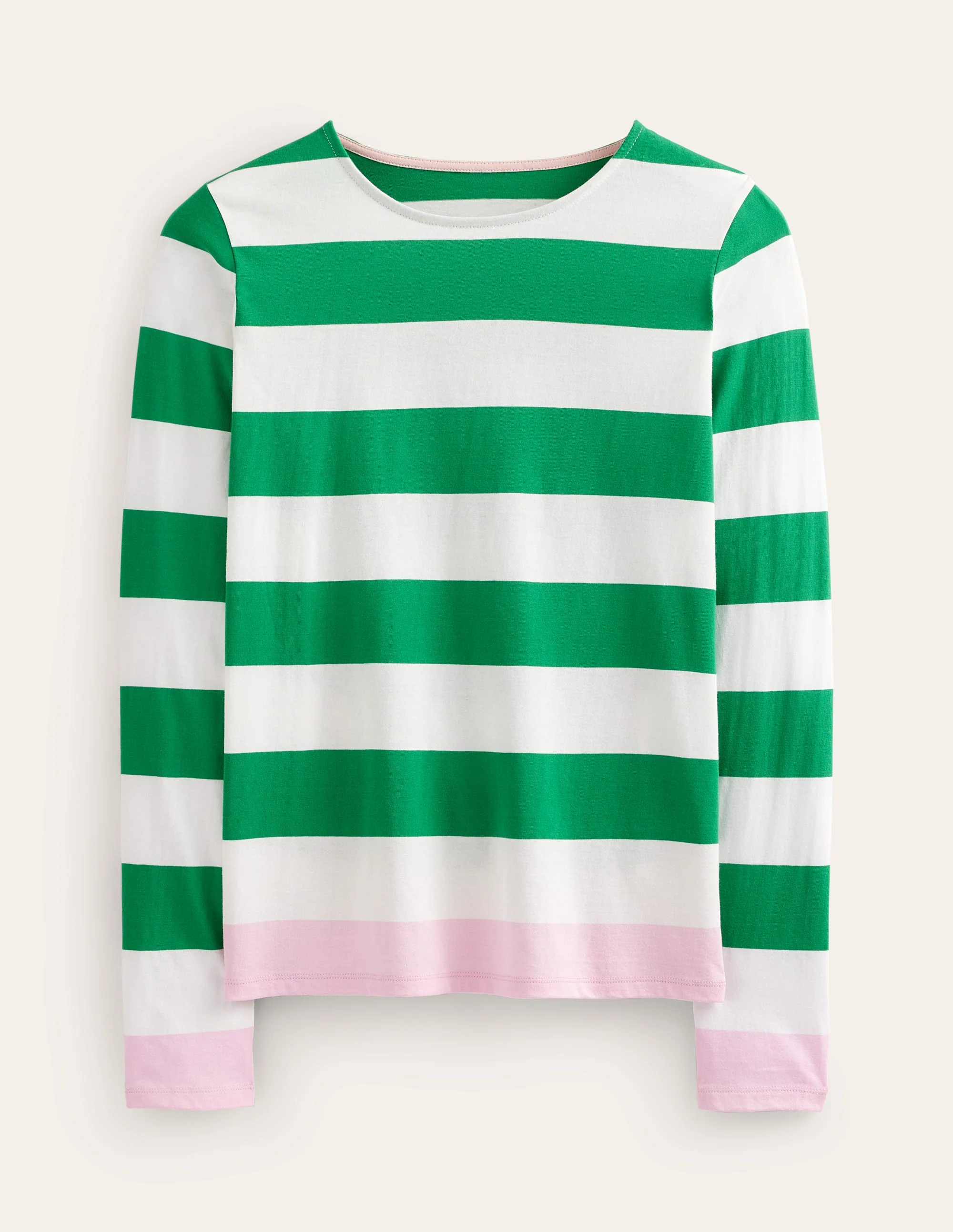 Bea Long Sleeve Breton-Green Ivory, Pink - Image 5