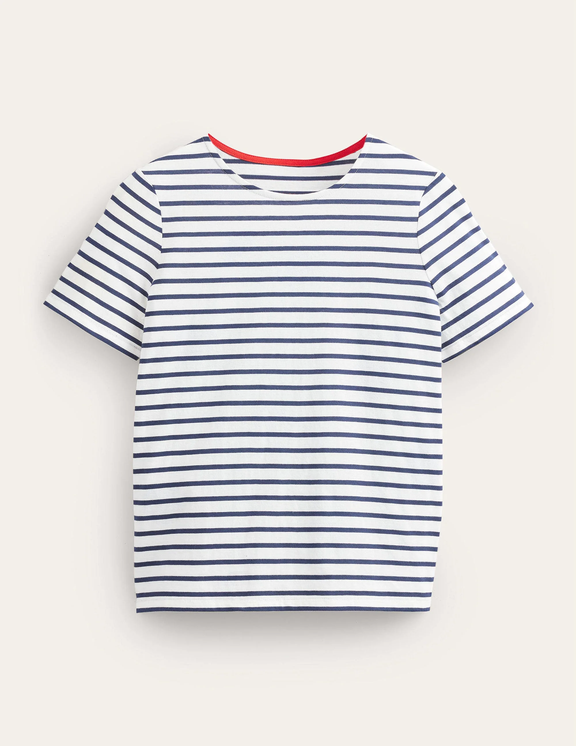 Bea Short Sleeve Breton-Ivory, Navy - Image 5
